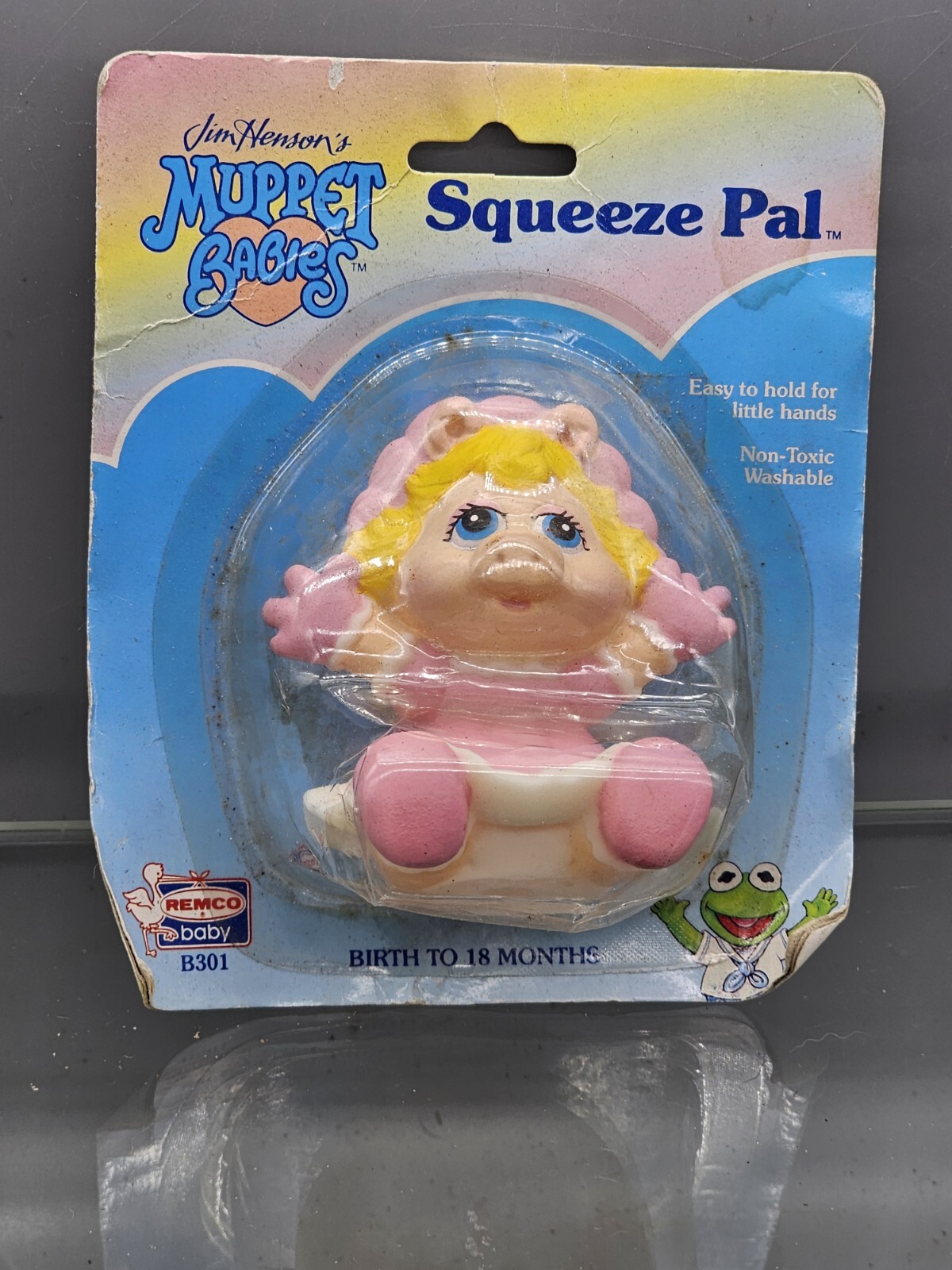 Muppet Babies Piggy Squeeze Pal Baby Toy Remco Jim Henson MOC Rare Vtg 1989