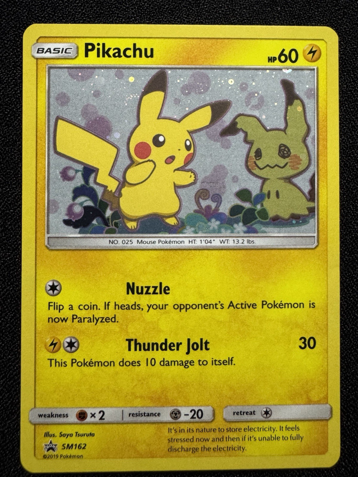 2019 Pokémon Black Star Promo Pikachu SM162 