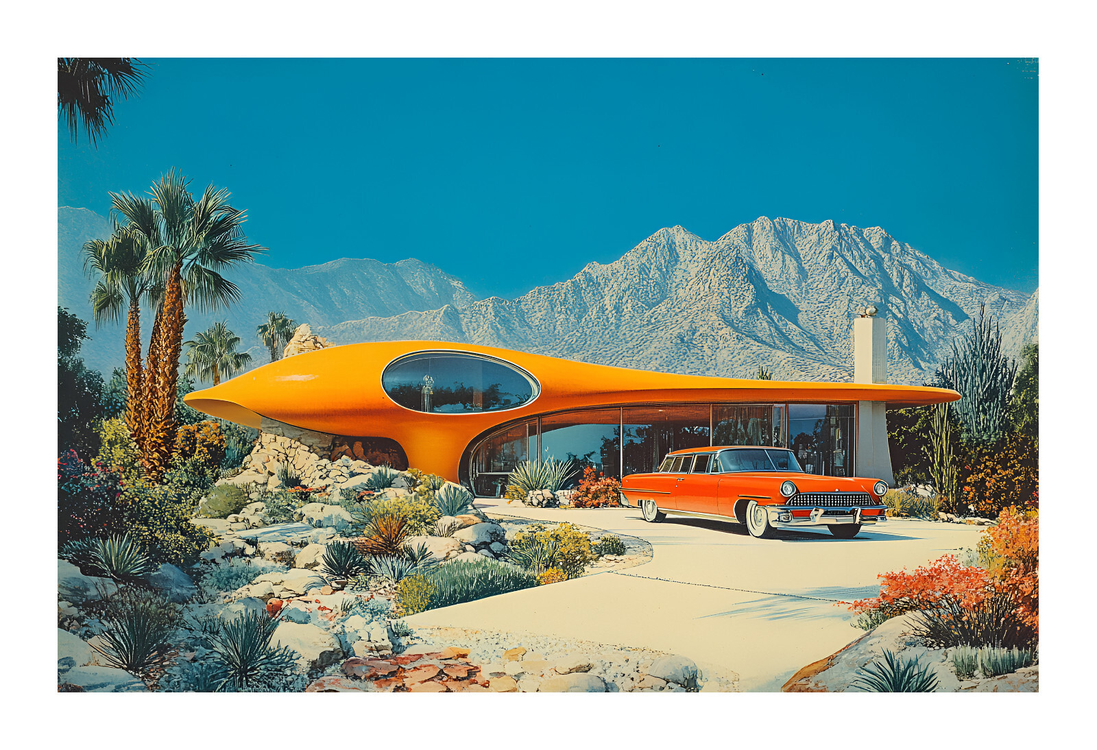 1960s Mid Century Modern Future Concept Art Print BPS6