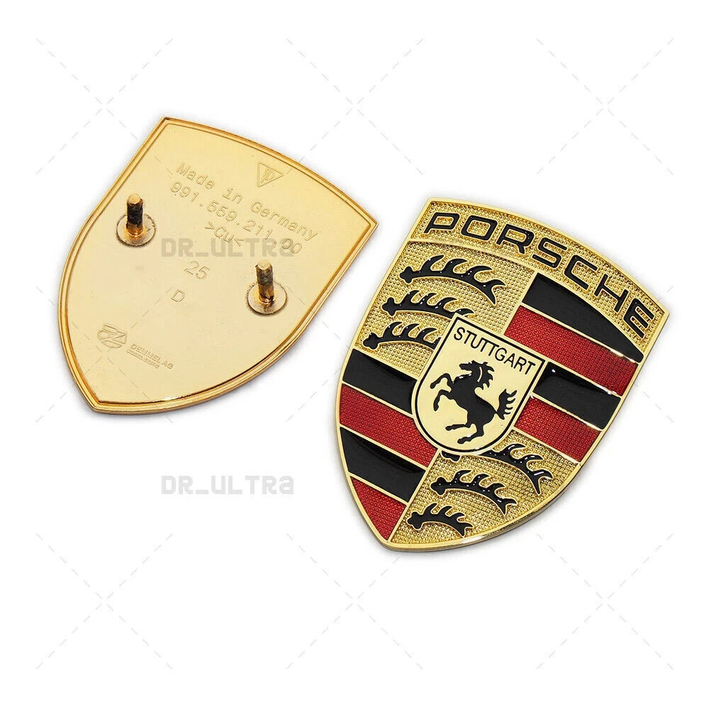 @ 3D Front Hood Crest Gold Edition Badge Emblem For 911 Cayenne Boxster Cayman @ 3D Front Hood Crest Gold Edition Badge Emblem For 911 Cayenne Boxster Cayman