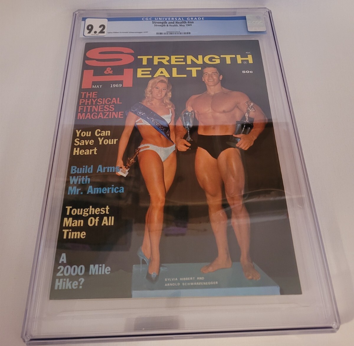 1969 May Strength  Health Magazine CGC 9.2 POP 1 HIGHEST GRADE SCHWARZENEGGER CP