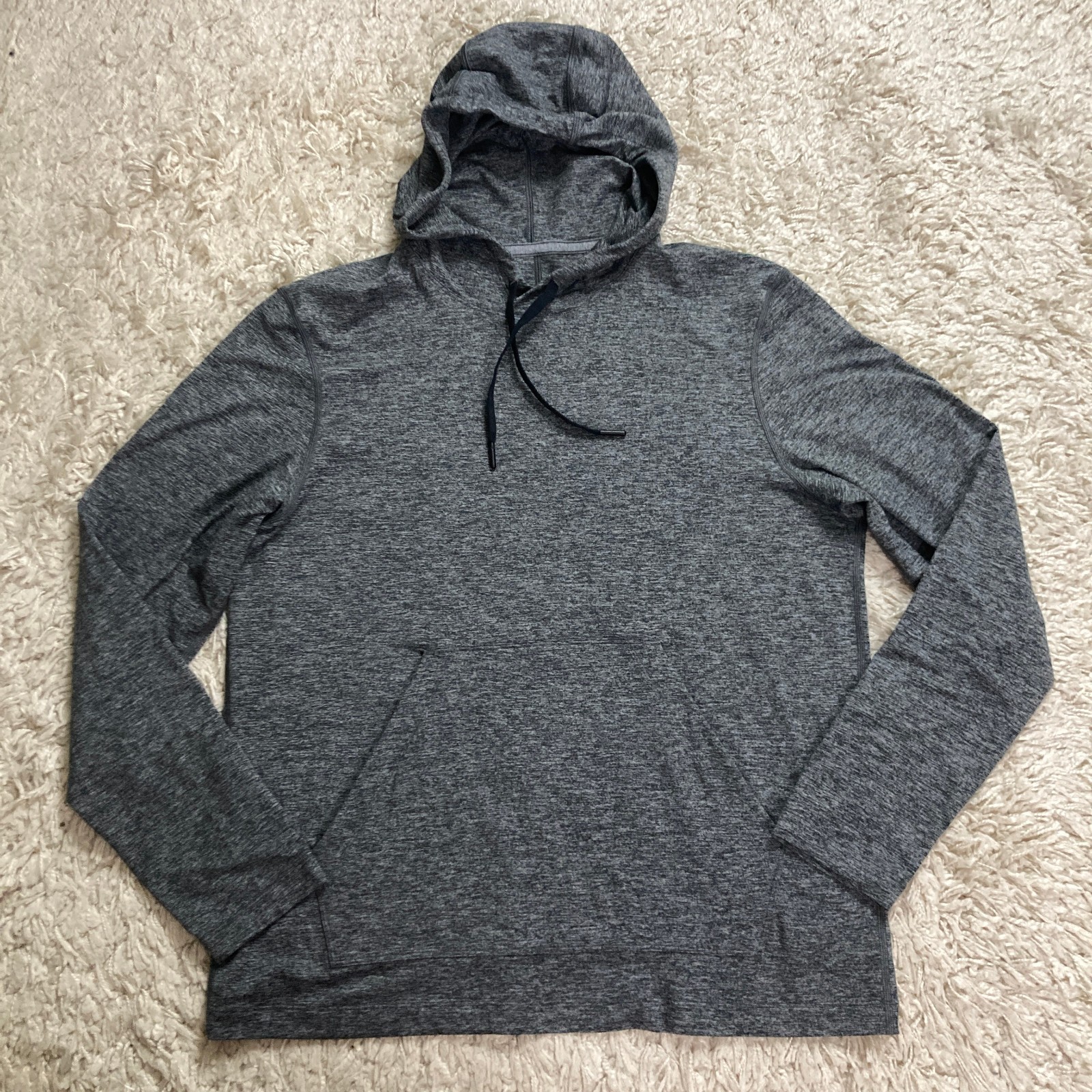 Lululemon Soft Jersey Hoodie Mens Medium Heathered Charcoal Gray Pull Over Lululemon Soft Jersey Hoodie Mens Medium Heathered Charcoal Gray Pull Over