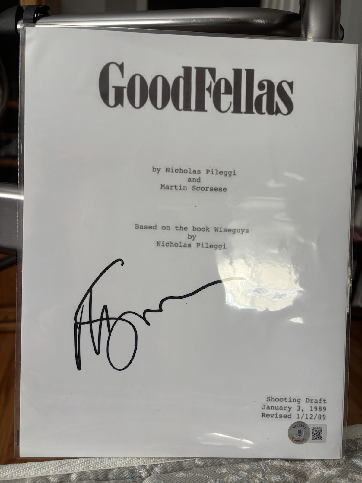 Martin Scorsese Signed Autograph Goodfellas Movie Script Screenplay Cover BAS Martin Scorsese Signed Autograph Goodfellas Movie Script Screenplay Cover BAS
