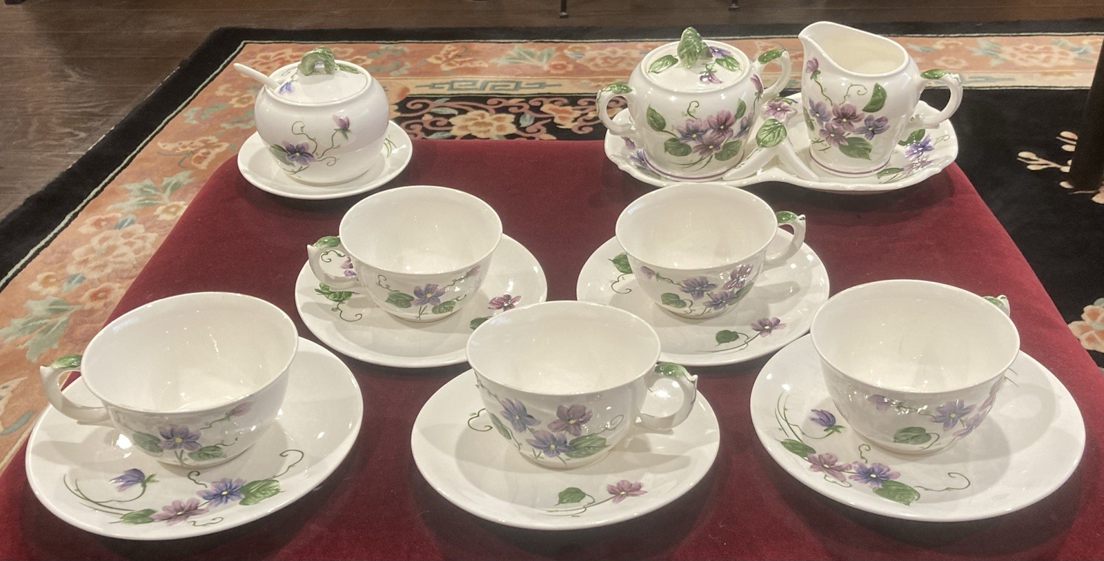  Lefton brand -  Sweet Violets Tea Set