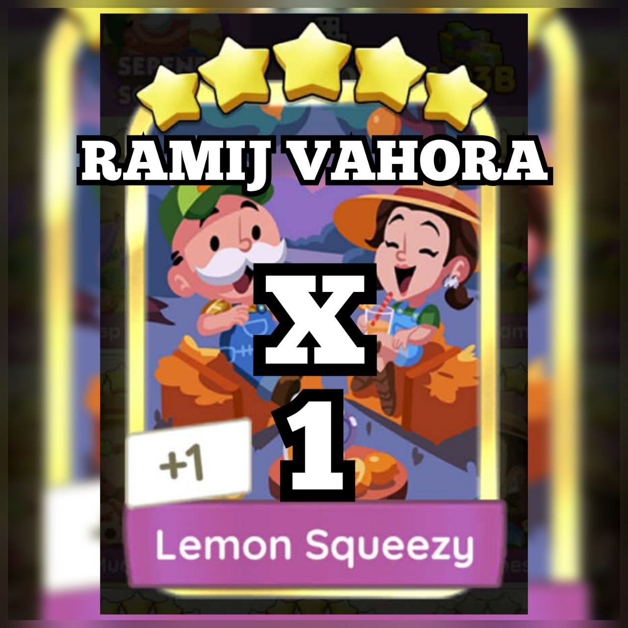 1 x Lemon Squeezy (⭐⭐⭐⭐⭐) - set- 18Mono_poly_go Golden Blitz sticker 1 x Lemon Squeezy (⭐⭐⭐⭐⭐) - set- 18Mono_poly_go Golden Blitz sticker