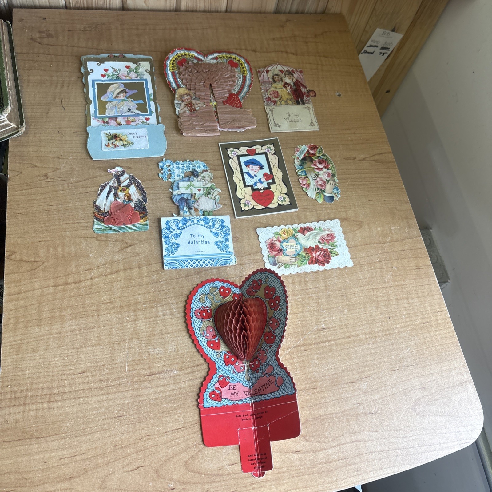 Lot of 9 Antique Vintage Valentine\'s Day Cards Early 1900\'s Pre-owned 💕 Lot of 9 Antique Vintage Valentine\'s Day Cards Early 1900\'s Pre-owned 💕
