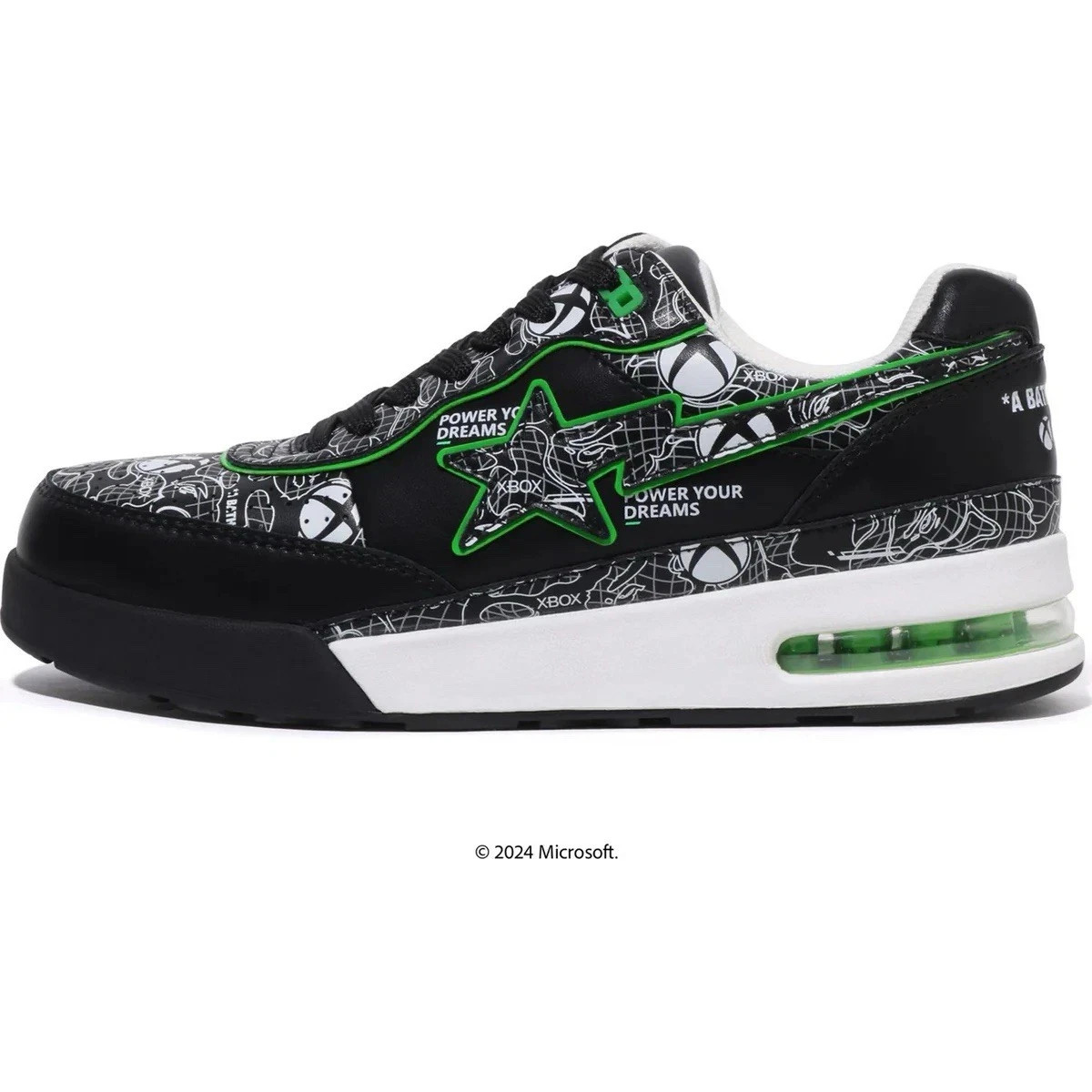 A Bathing Ape Roadsta Xbox MENS SNEAKERS SIZE 10 Black Green White