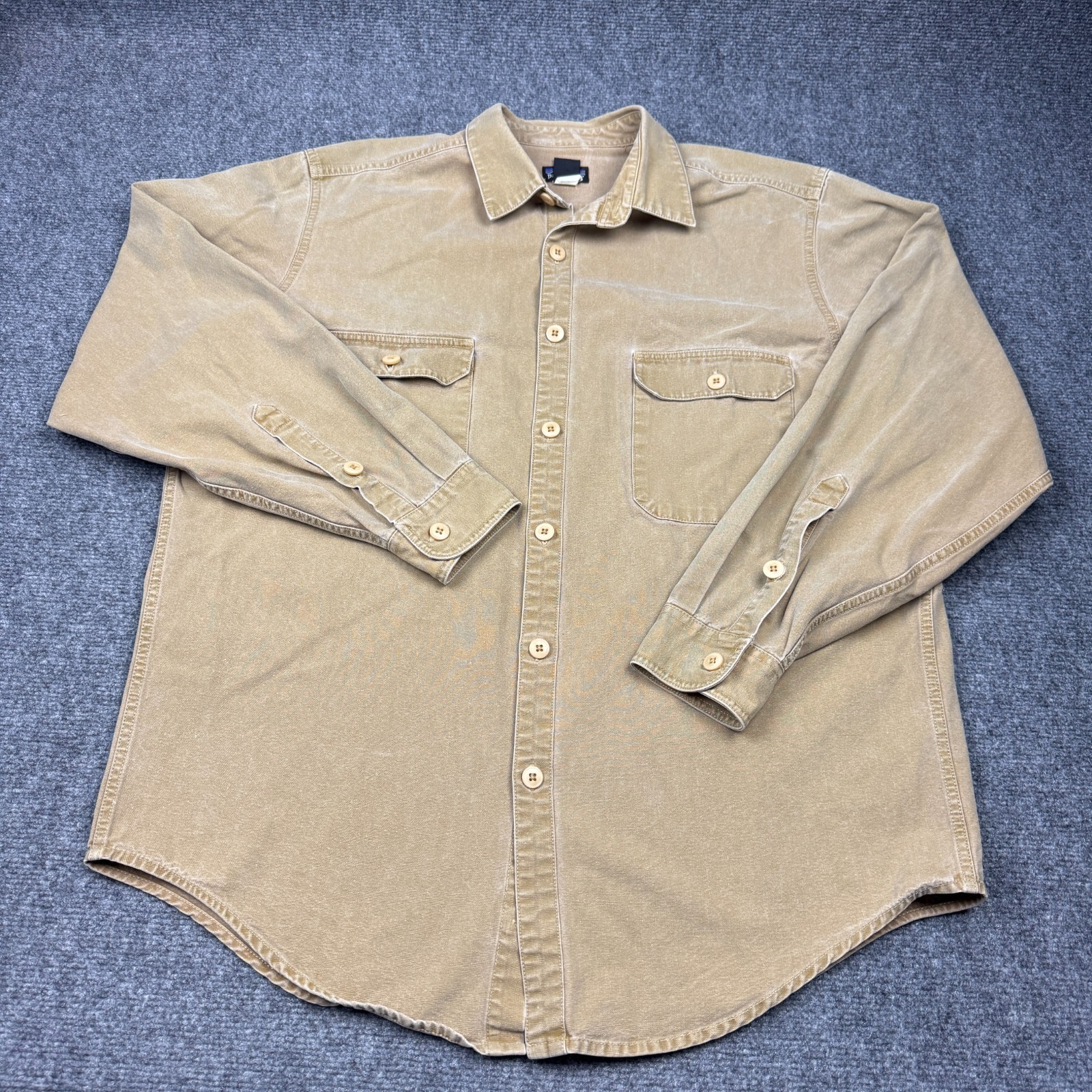 Vintage Patagonia Canvas Shirt Mens Extra Large Sunwashed Brown Flap Pockets