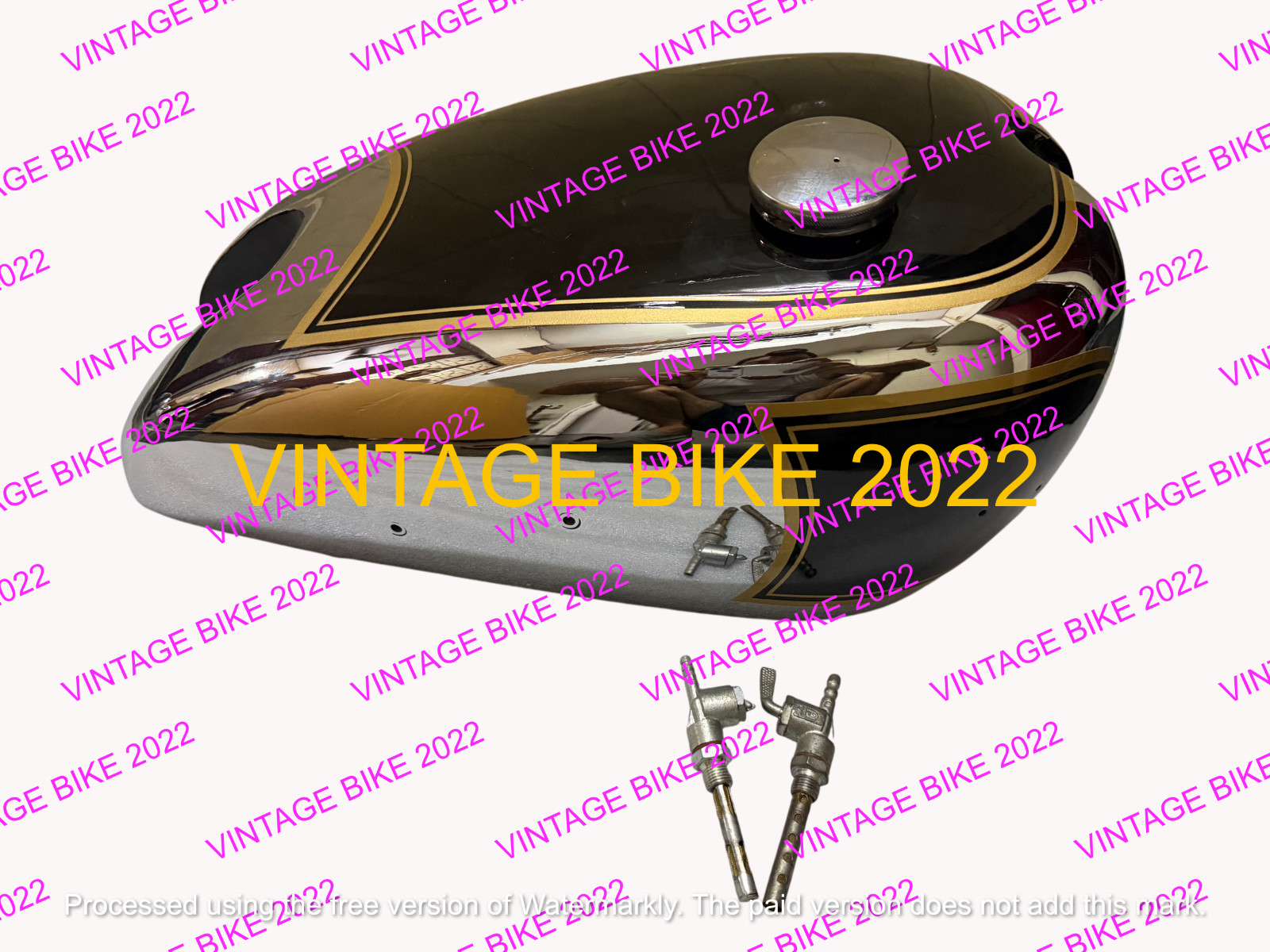 AJS G80 MATCHLESS BLACK & CHROME STEEL PETROL FUEL TANK /FIT FOR