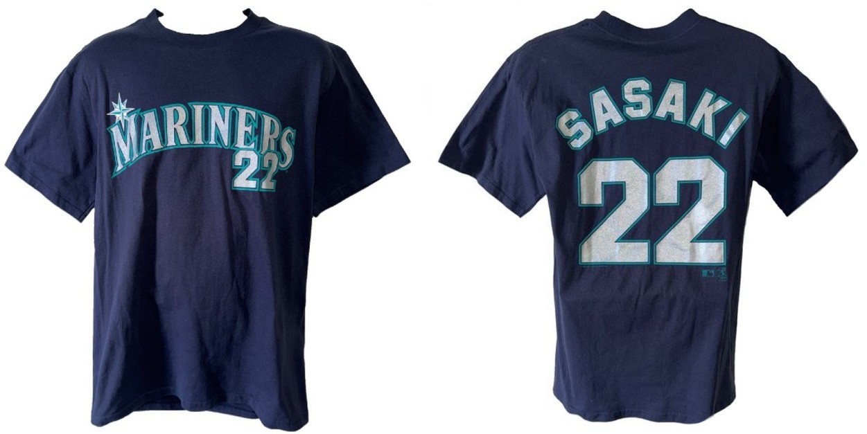 Kazuhiro Sasaki Seattle Mariners Player T-Shirt Men’s Large Vintage Made in 2001 Kazuhiro Sasaki Seattle Mariners Player T-Shirt Men’s Large Vintage Made in 2001