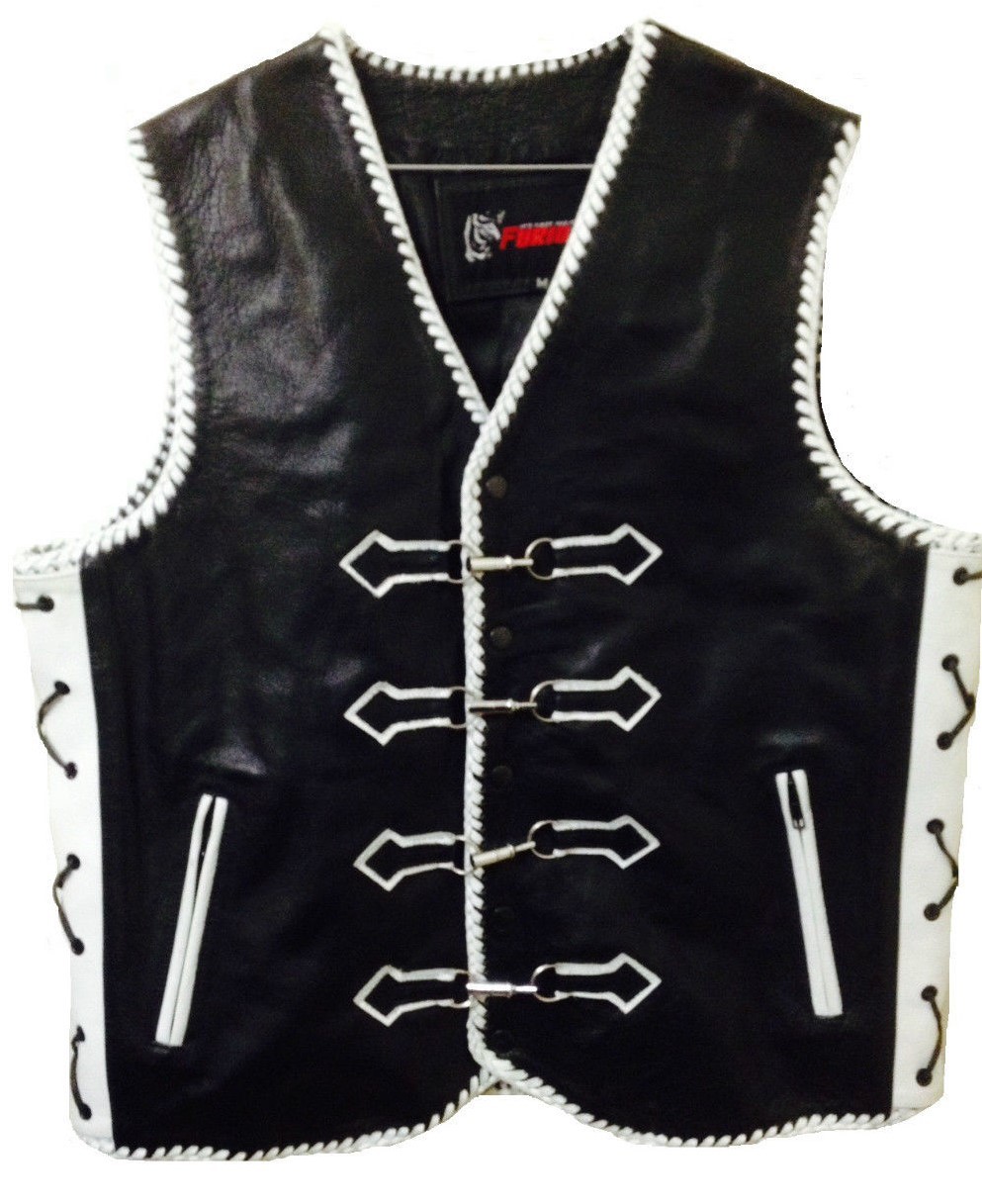 Motorcycle Leather Vest Rider Touring Motorbike Mens Leather Designer Biker Vest