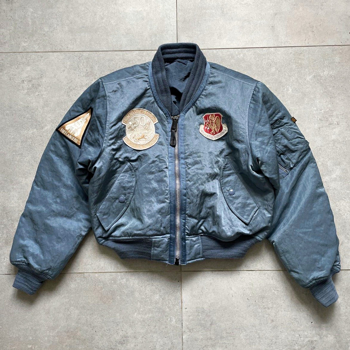 Vintage Alpha Industries MA-1 Blue Flight Jacket Air Force Vintage Alpha Industries MA-1 Blue Flight Jacket Air Force