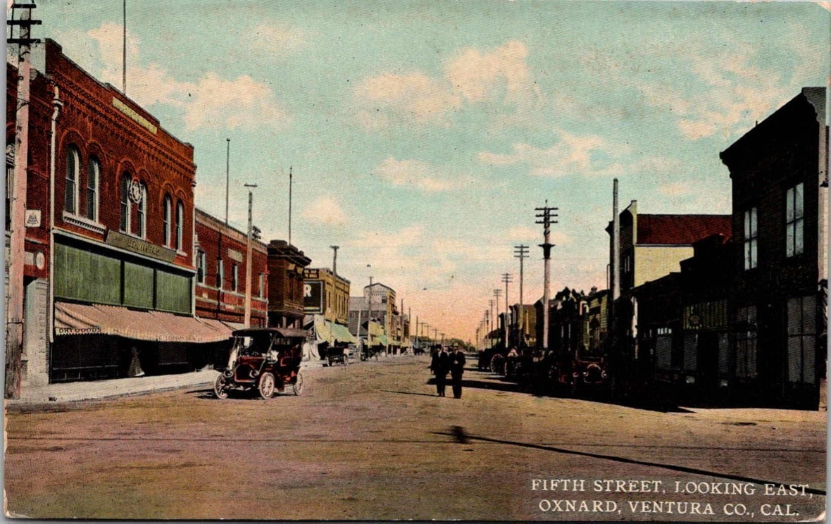 c1915 Fifth Street Looking East Oxnard California CA Brakey Ventura Postcard c1915 Fifth Street Looking East Oxnard California CA Brakey Ventura Postcard