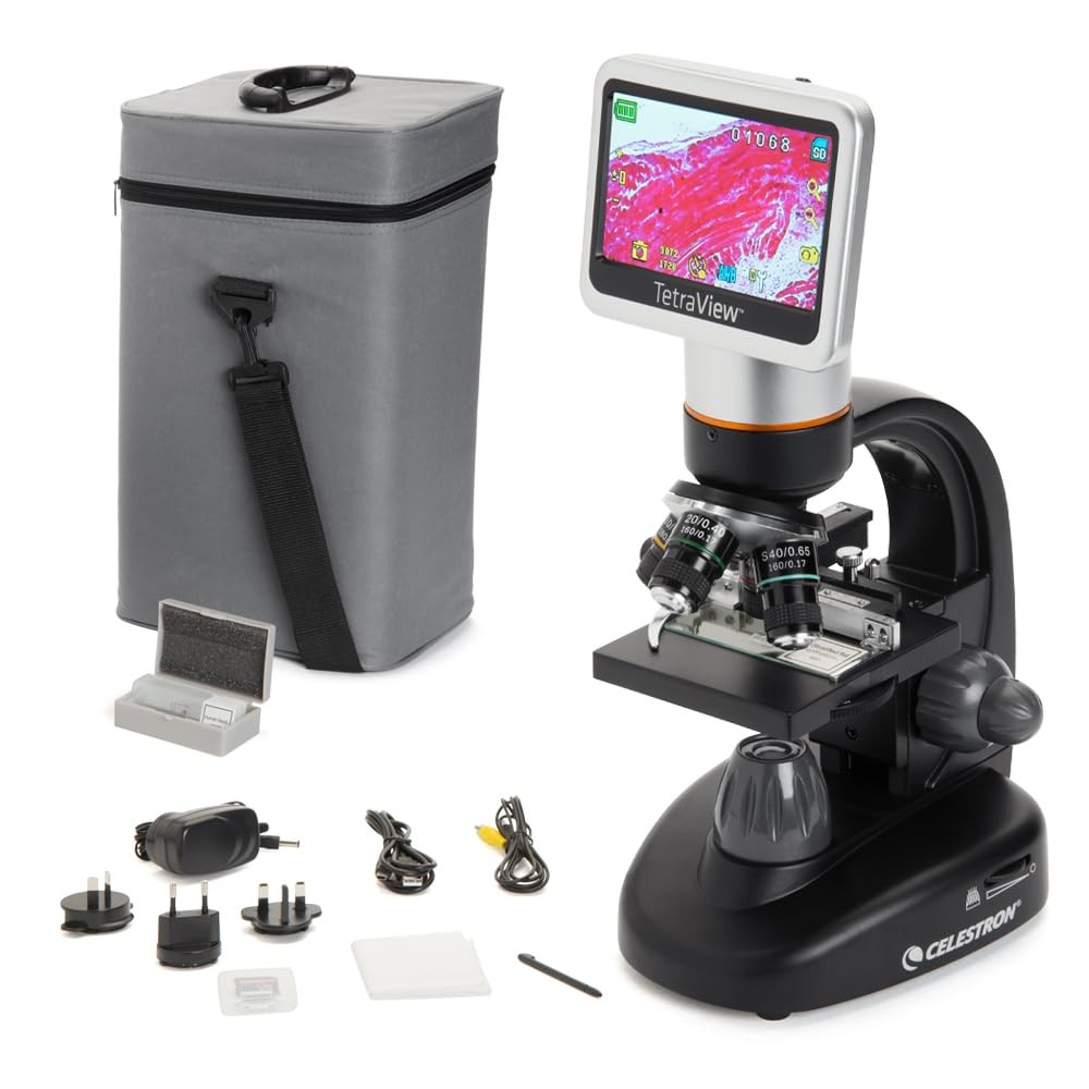 Celestron TetraView LCD Digital Microscope 180 Swivel Screen Model 44347