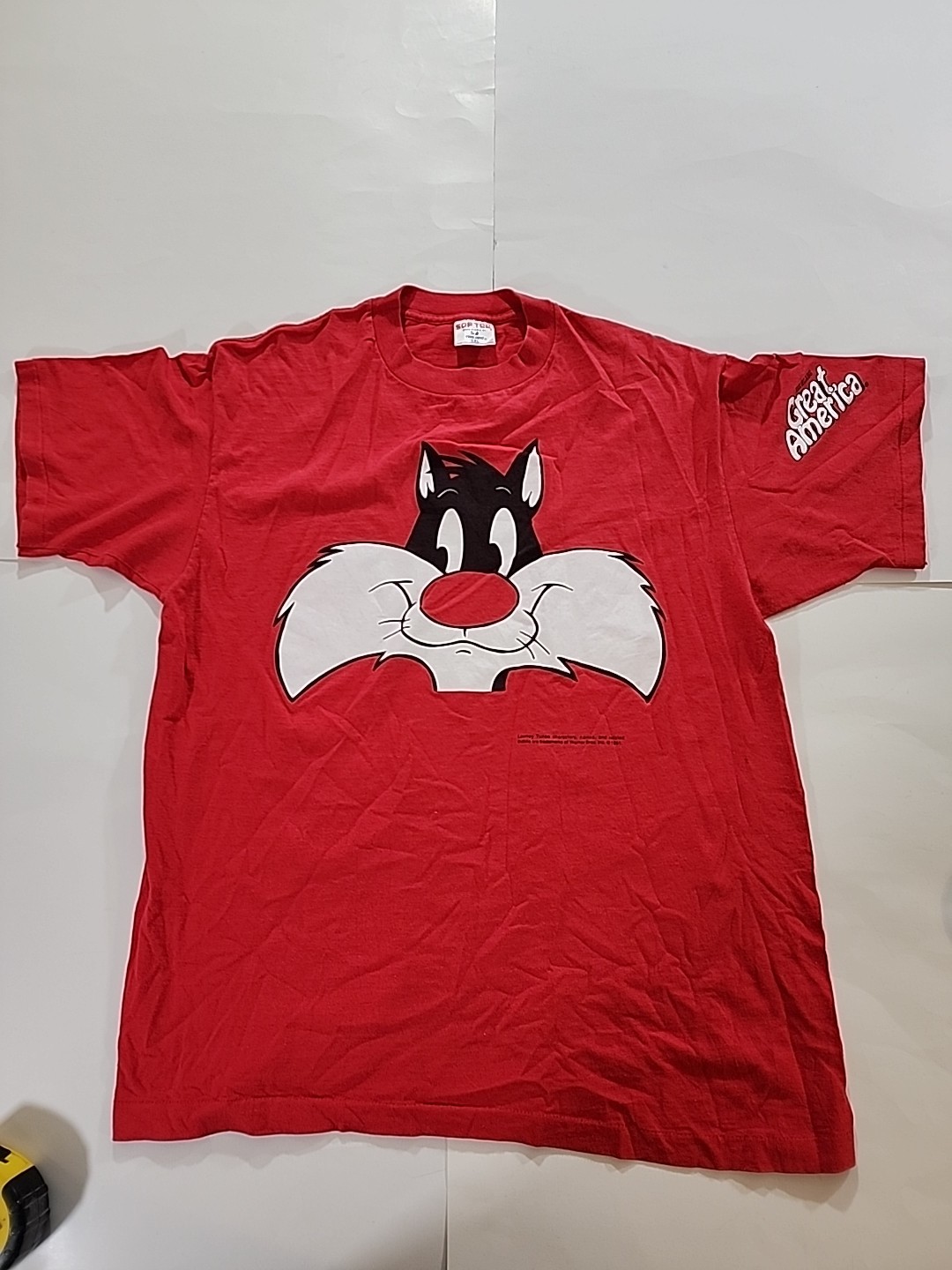 Vtg 1991 Sylvester The Cat Great America Big Print Single Stitch T-shirt Sz XXL