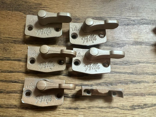 Vintage / Obsolete Pella Double Hung Window Locks Bronze copper  Original Pella