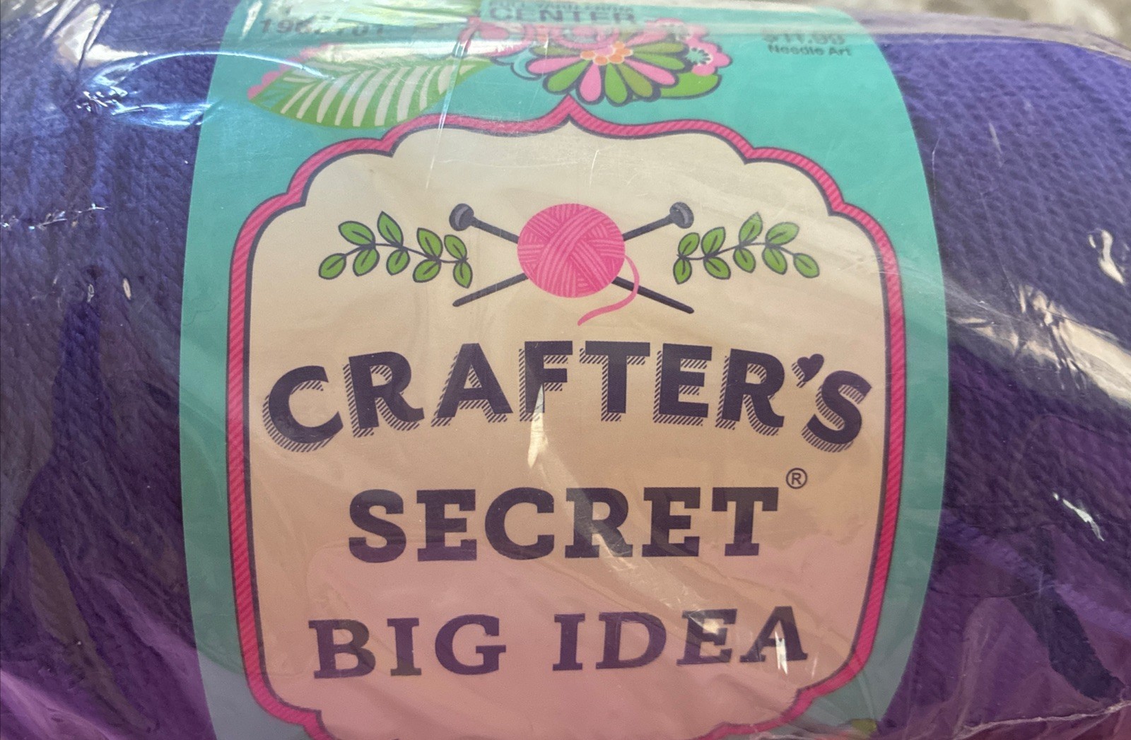 Crafter\'s Secret Big Idea Worsted Weight 4 Acrylic Yarn Skein Purple