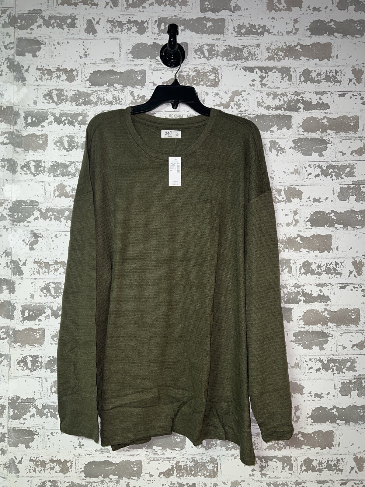NWT Maurices 24/7 Long Sleeve Ribbed Business Professional Top - Green - 4X