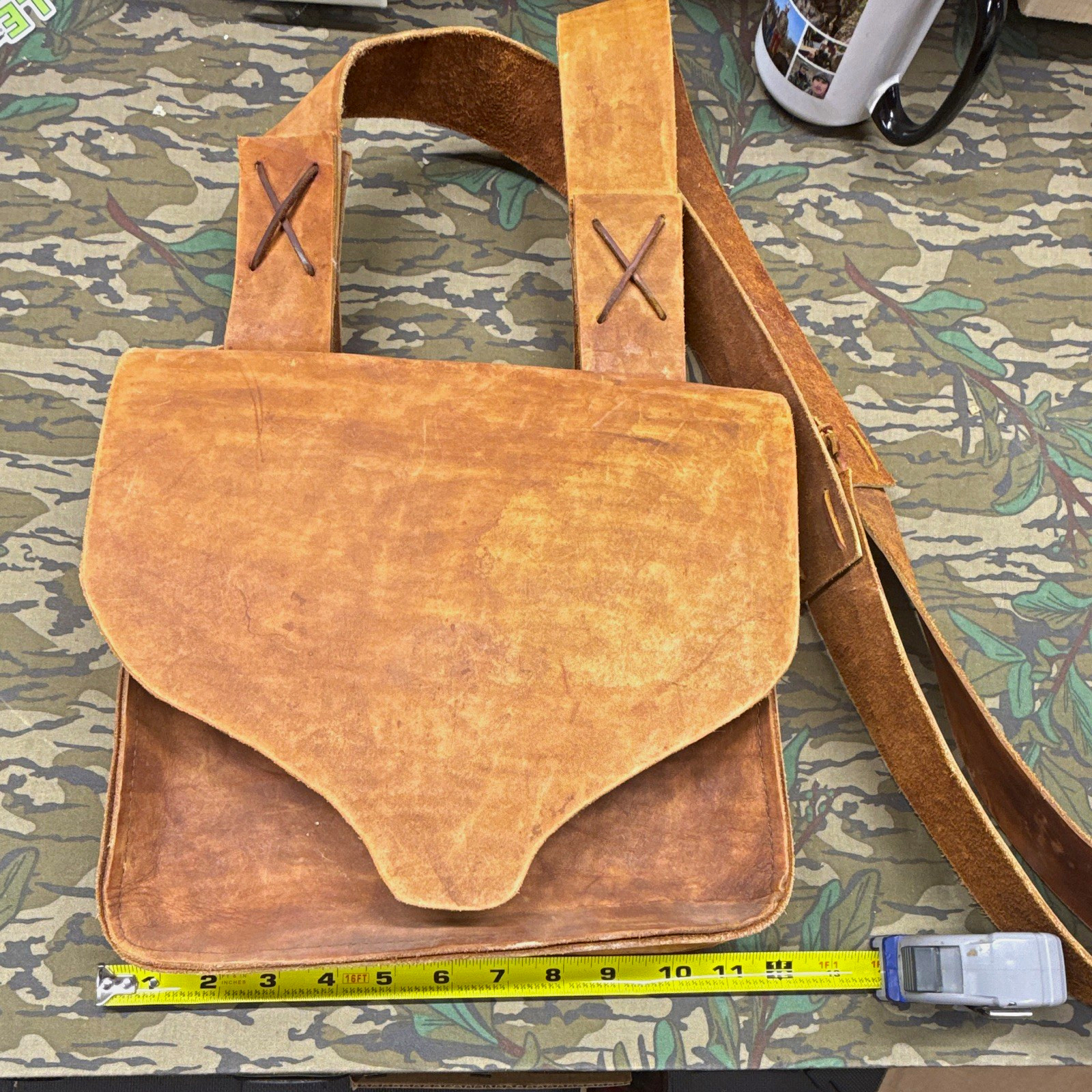 Brown Mens Messenger Bag Shoulder Strap Flap Closure Inner Pockets Travel