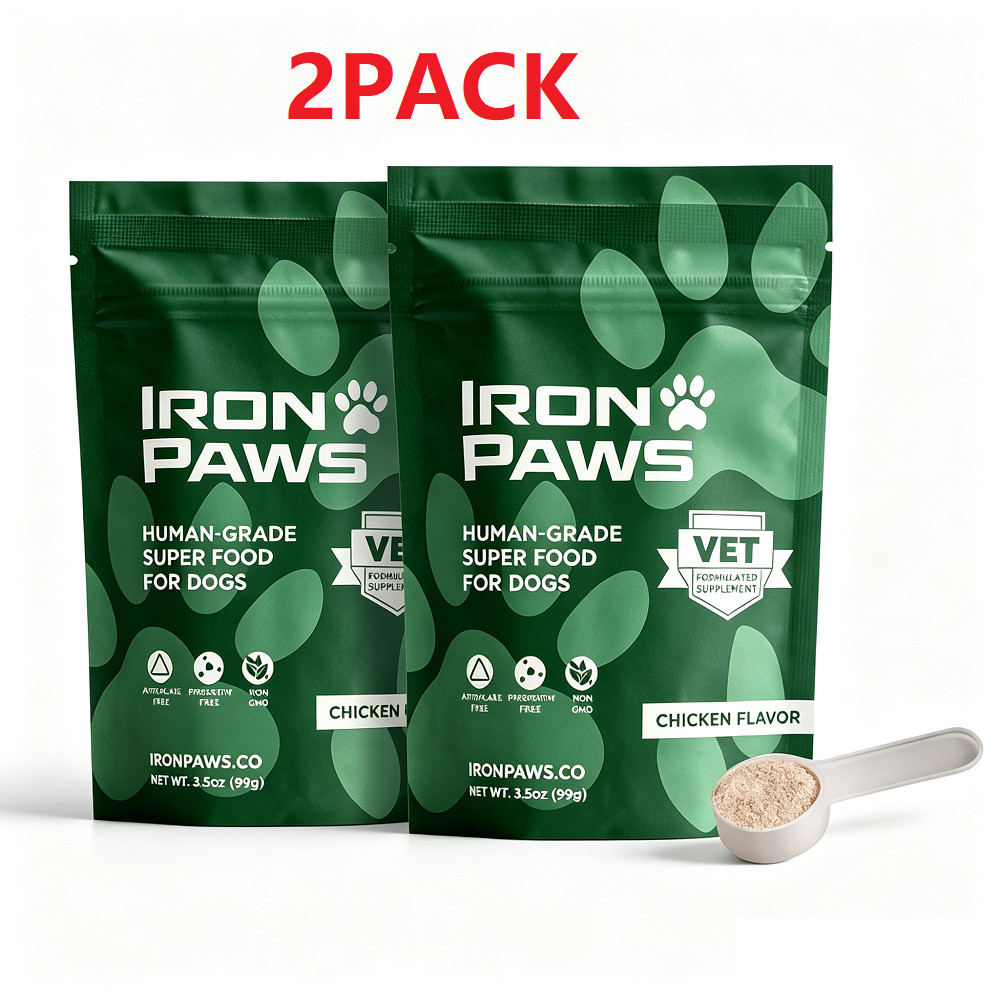 2X Iron Paws Human-Grade Superfood For Dogs, Premium Greens Powder Supplement
