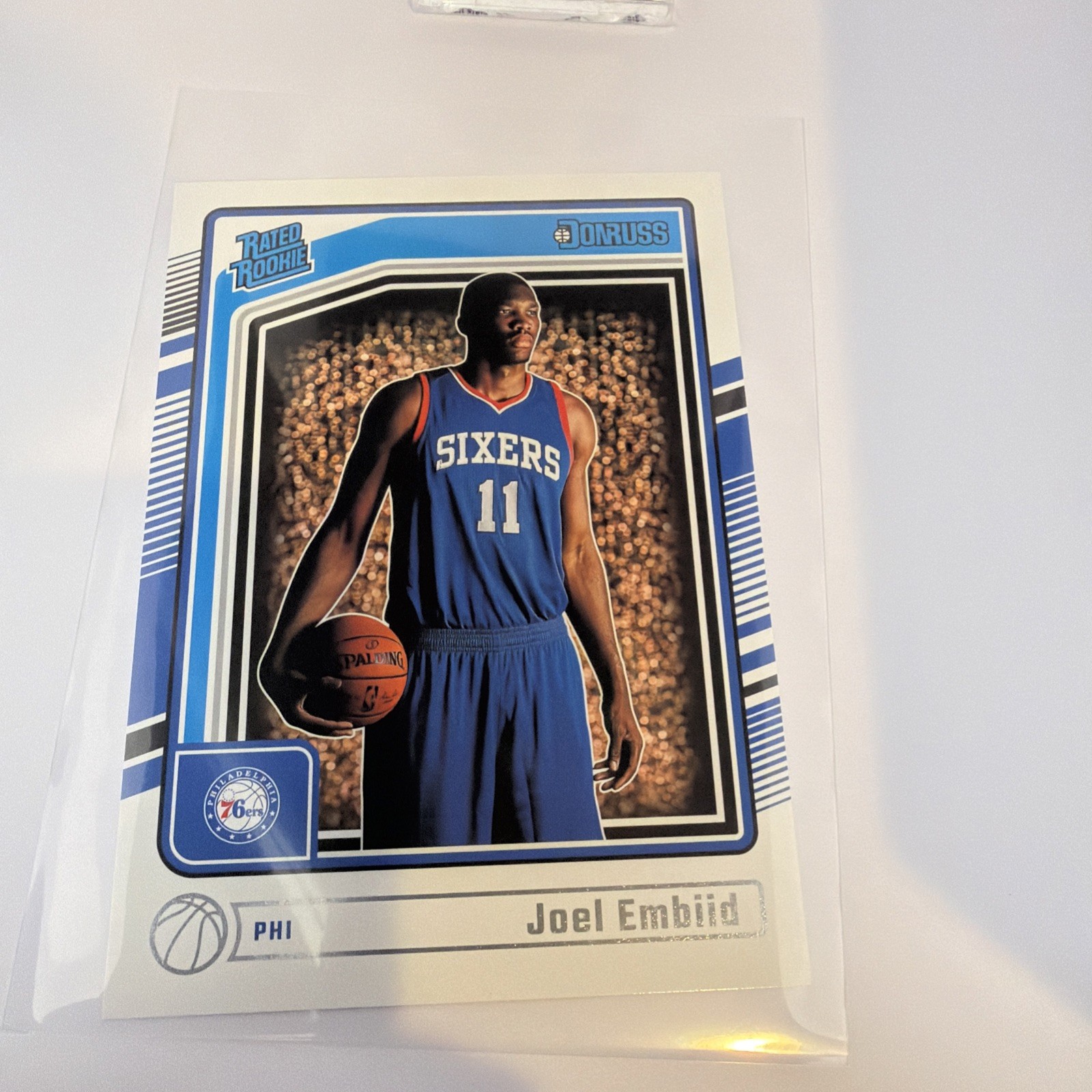 2024-25 Donruss Joel Embiid Rated Rookie Oversized Reprint Insert SILVER 2024-25 Donruss Joel Embiid Rated Rookie Oversized Reprint Insert SILVER