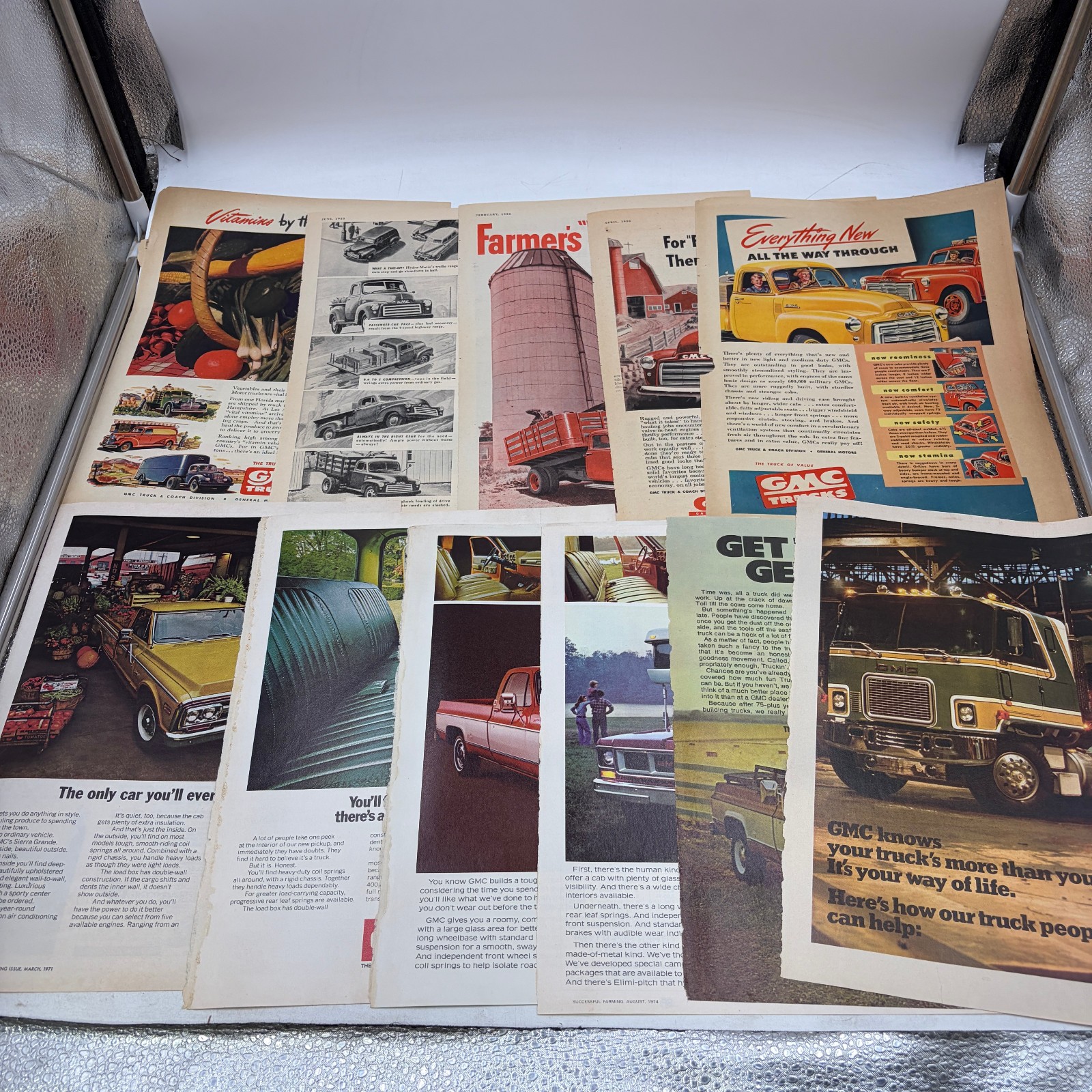 Lot of 11 Vintage 1949-1978 GMC Truck Magazine Ads Pickup Cabover Farm