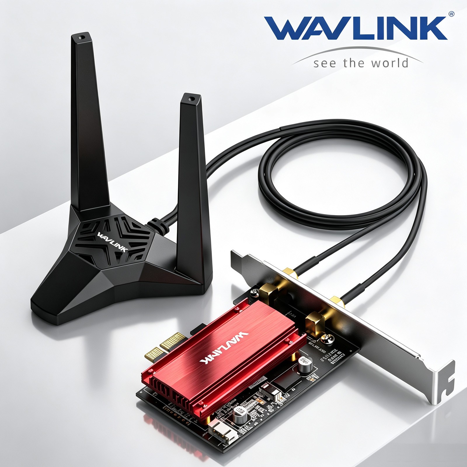 Wavlink AX5400 PCIe WiFi Card WiFi 6E Network Adapter BT5.3 Tri-Band Intel AX210