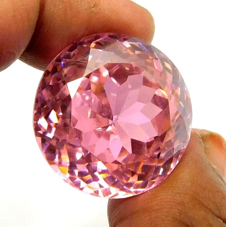 86.59 Ct Cambodian Natural Huge Pink Color Zircon Round Cut Loose Gemstone AAA+