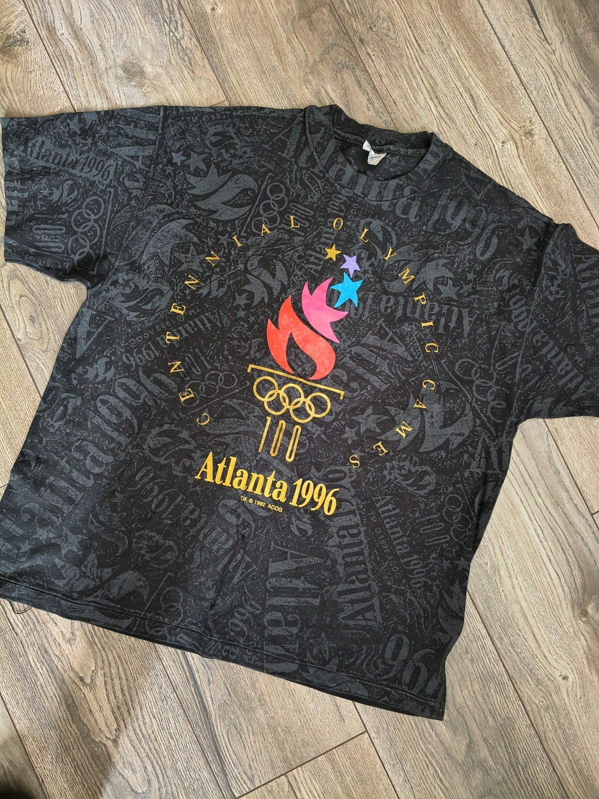 Vintage Atlanta 1996 Olympics T-shirt Champion 90s VTG Single Stitch AOP XL USA Vintage Atlanta 1996 Olympics T-shirt Champion 90s VTG Single Stitch AOP XL USA