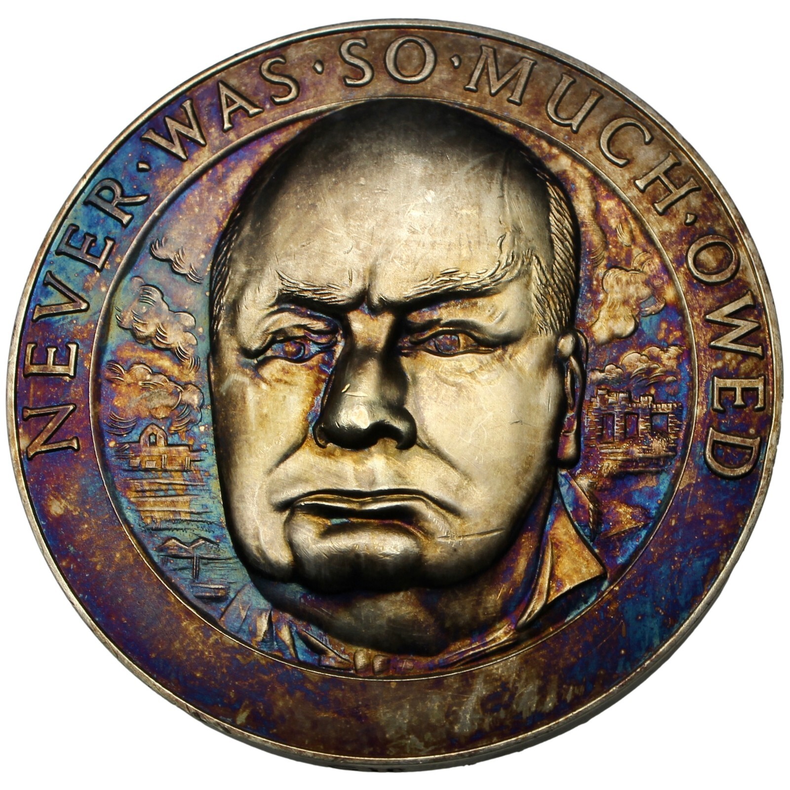 GREAT BRITAIN Death of Winston Churchill 1965 silver Medal / 51mm ASW: 2.2228 oz