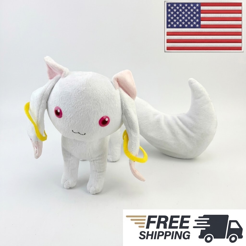 9'' Puella Magi Madoka Magica Magic Kyubey Qbay Cat Soft Stuffed Plush Doll Toy 
