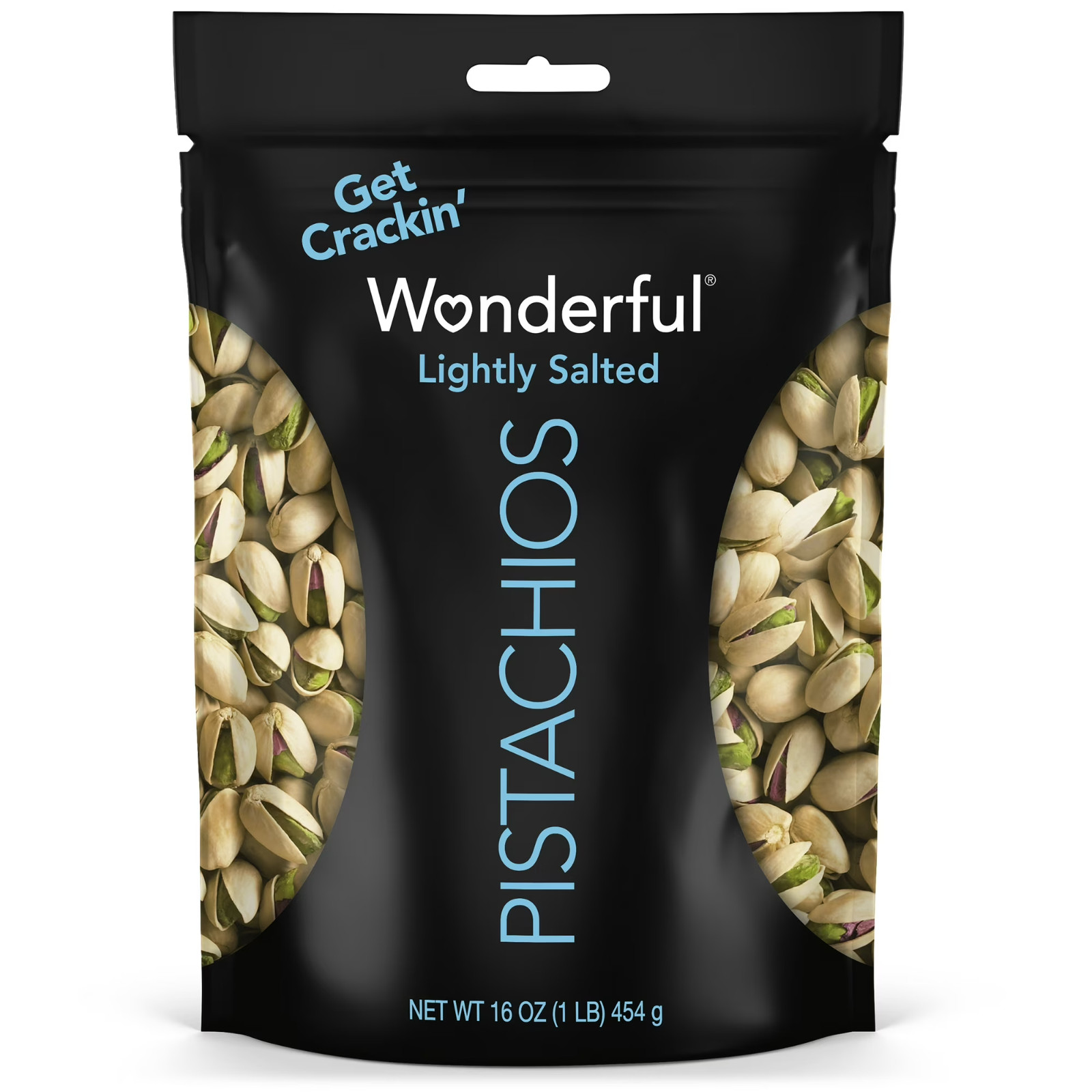 Wonderful Pistachios, In-Shell Roasted & Lightly Salted Pistachios, 16 Ounce Bag