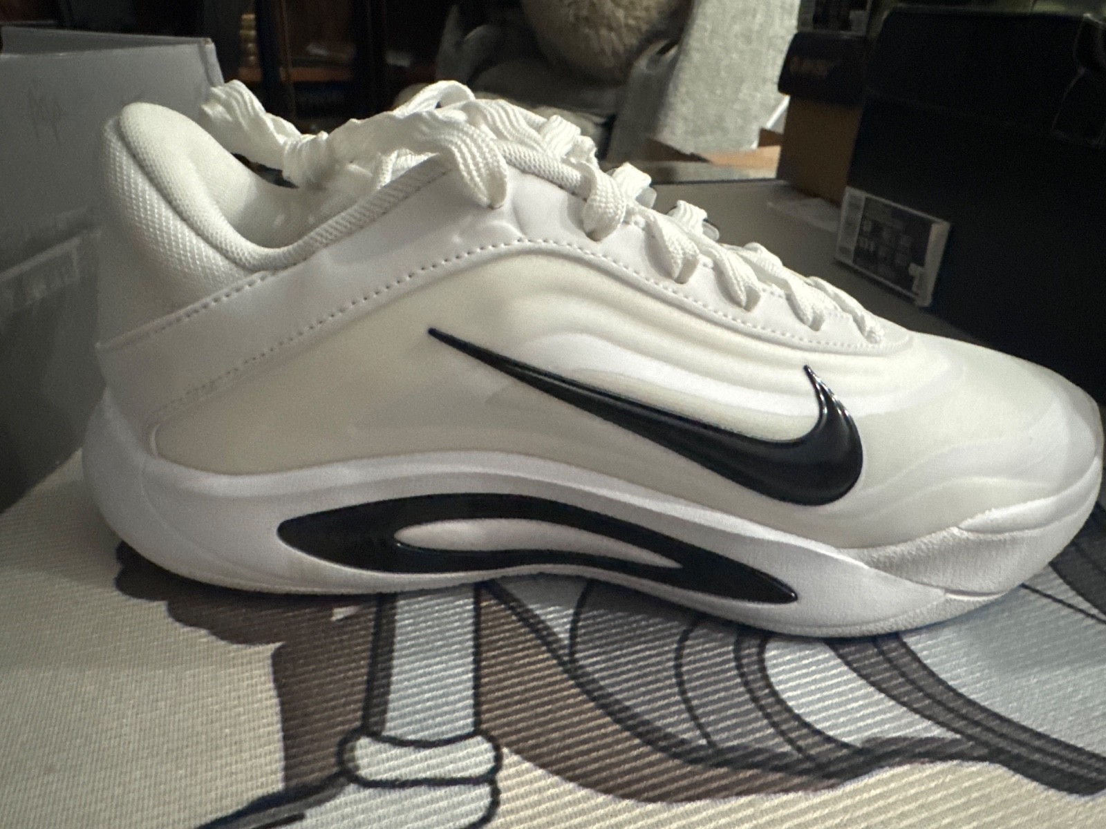 Size 7.5 - Nike A\'One TB White Black W