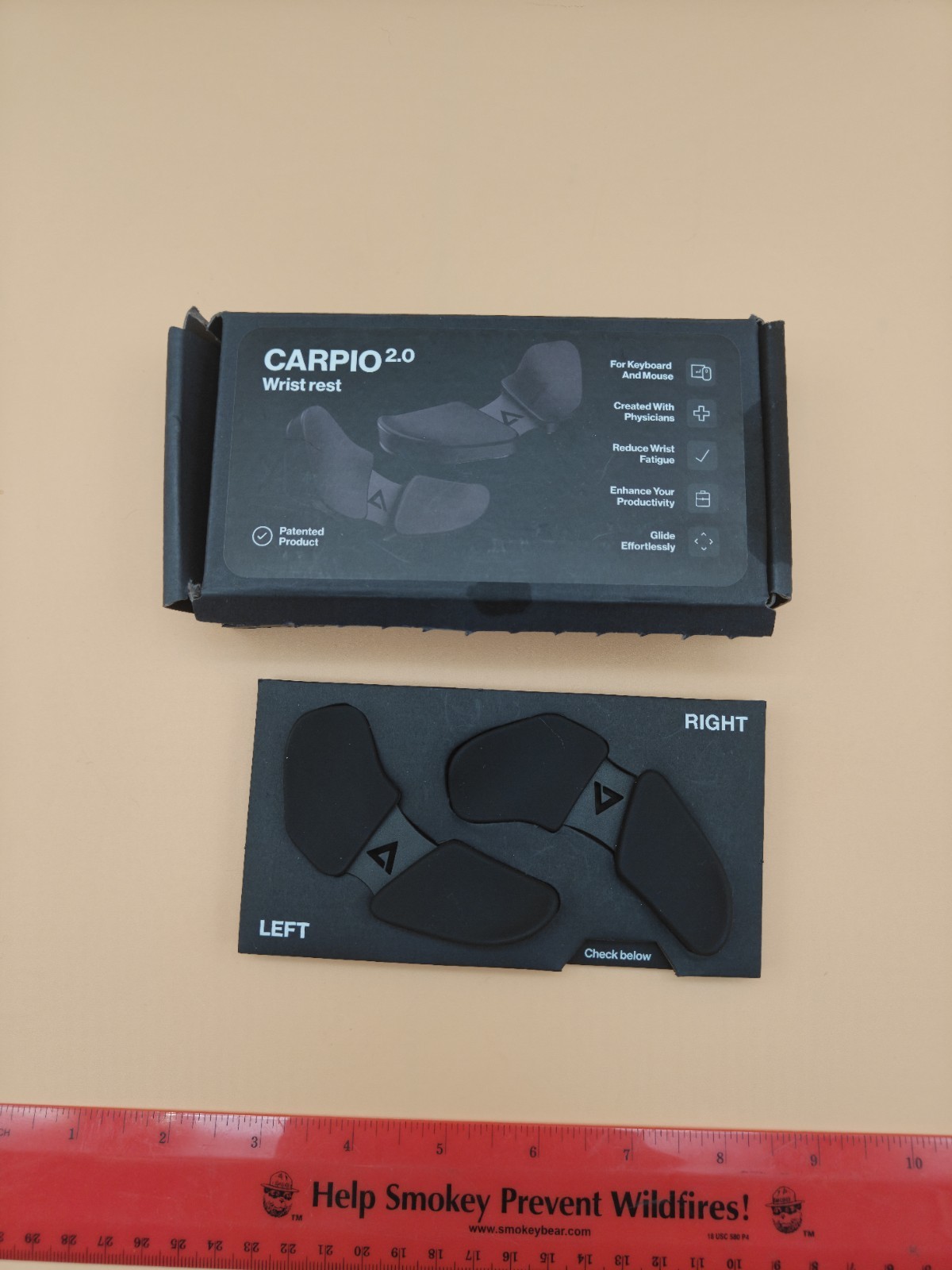 DELTAHUB Carpio 2.0 Ergonomic Wrist Rest Pair L/R Large Black Open Box
