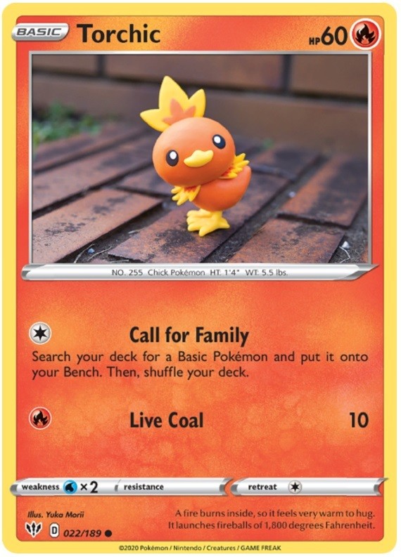 Torchic - 022/189 - Common (Lp) Darkness Ablaze - Fire Pokémon