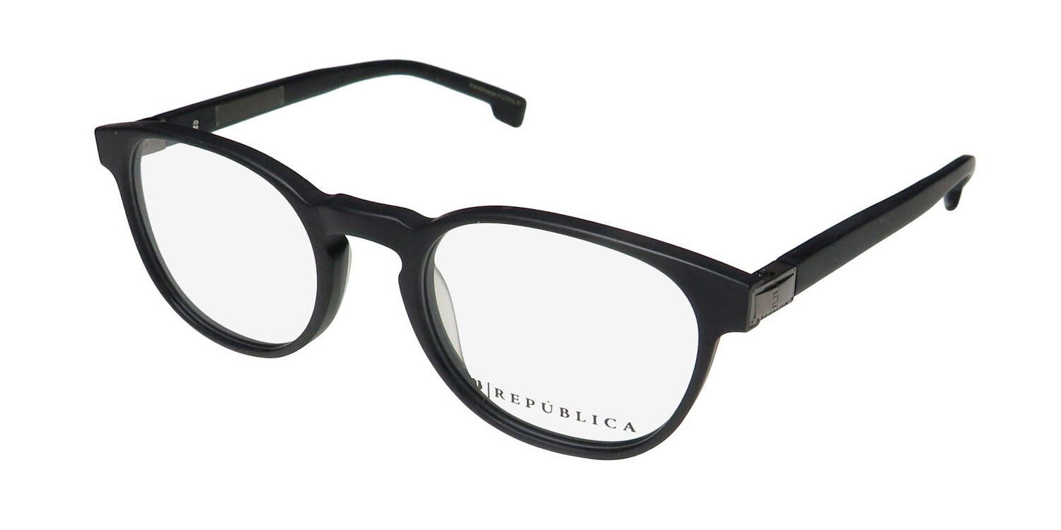 NEW REPUBLICA LOUISVILLE EYEGLASSES UNISEX 49-20-140 OVAL BK FULL-RIM BLACK