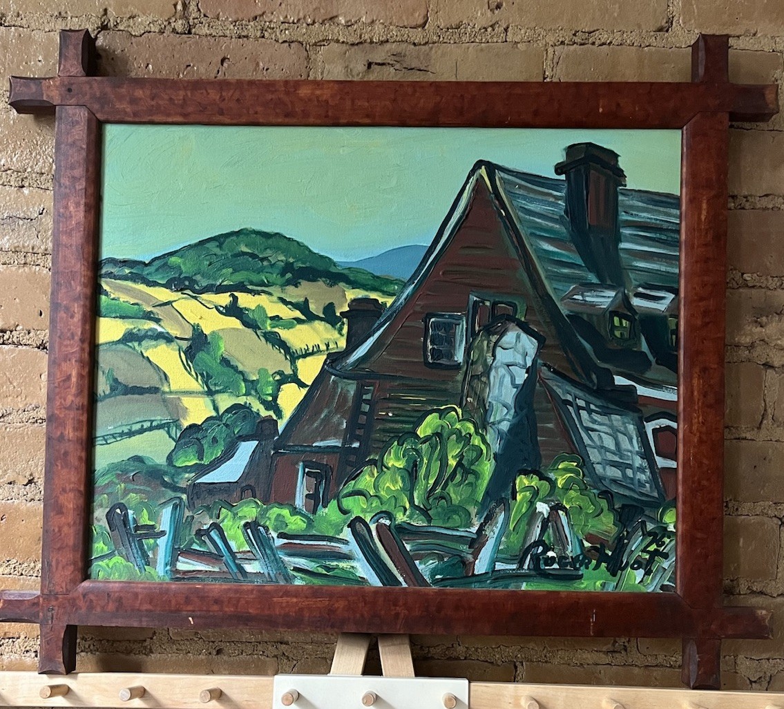 Original Roger Huot 1976 Oil Painting Landscape Vintage Expressionist Framed