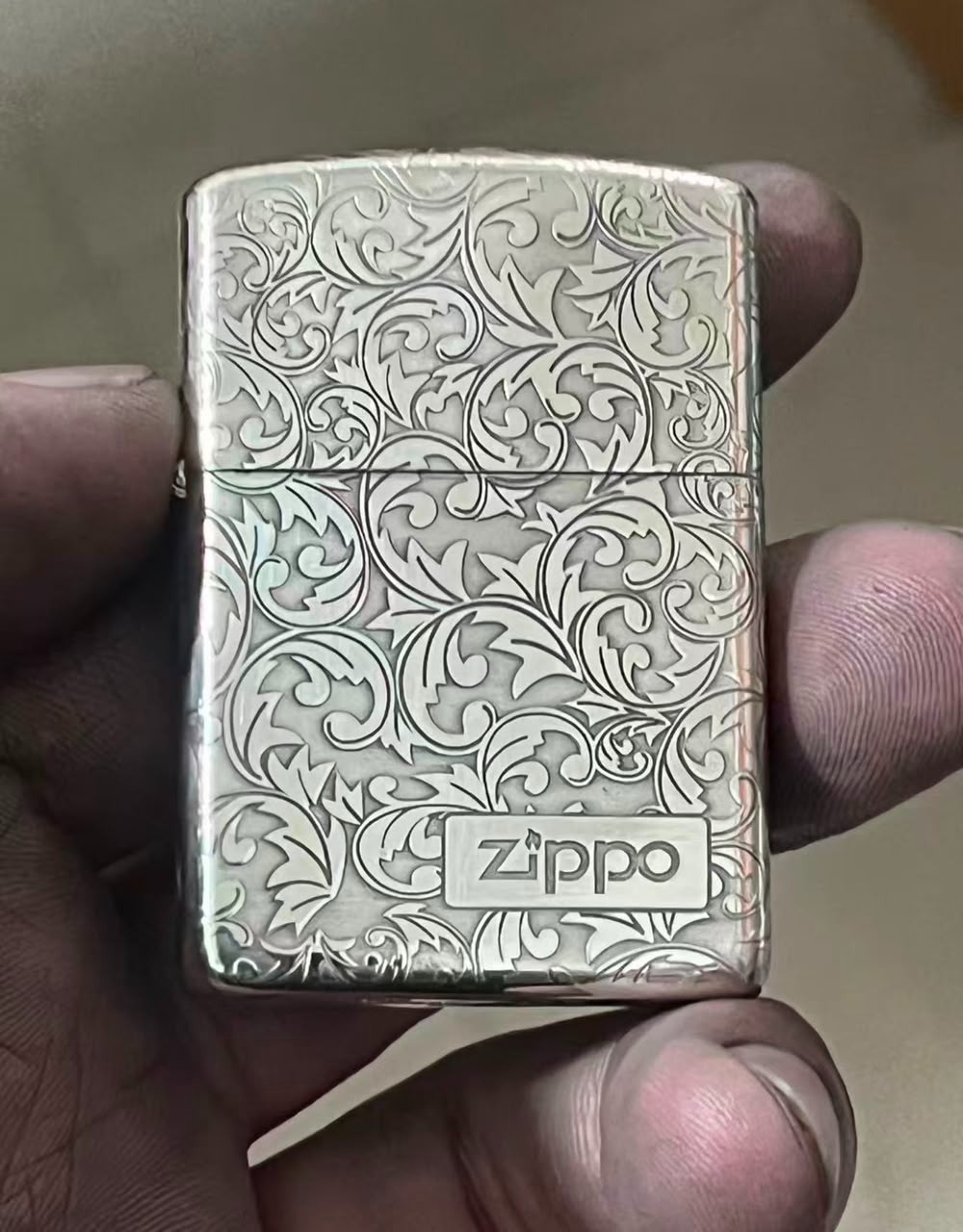 Silver Zippo Leaves 5 Sides Windproof Lighter