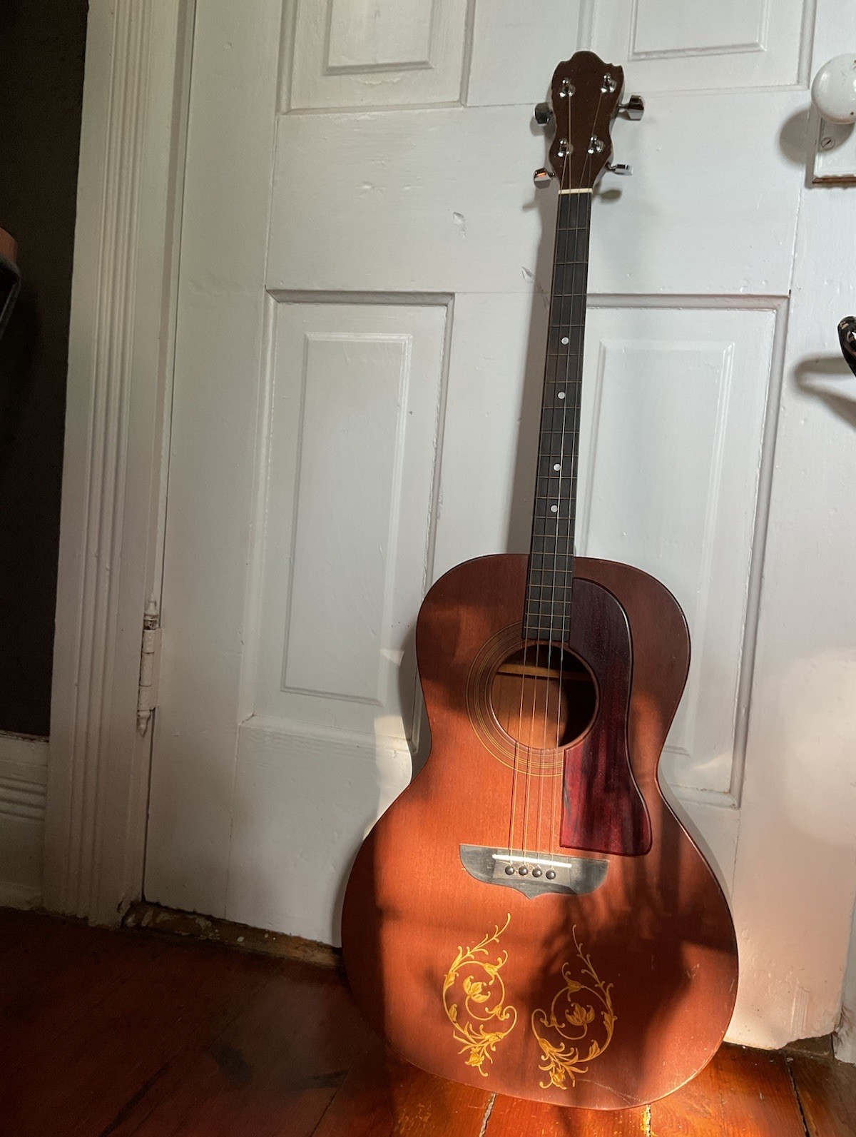 1920-30s RARE Kay? Parlor Tenor Acoustic Guitar Floral Stencil w/ Hard Case 1920-30s RARE Kay? Parlor Tenor Acoustic Guitar Floral Stencil w/ Hard Case