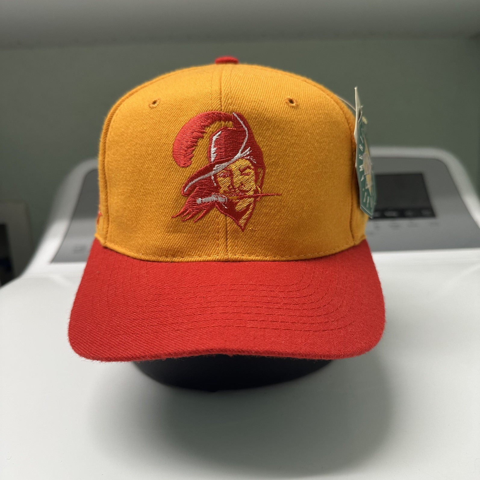 NWT Vintage NFL Tampa Bay Buccaneers BLOCKHEAD Snapback Hat American Needle Wool