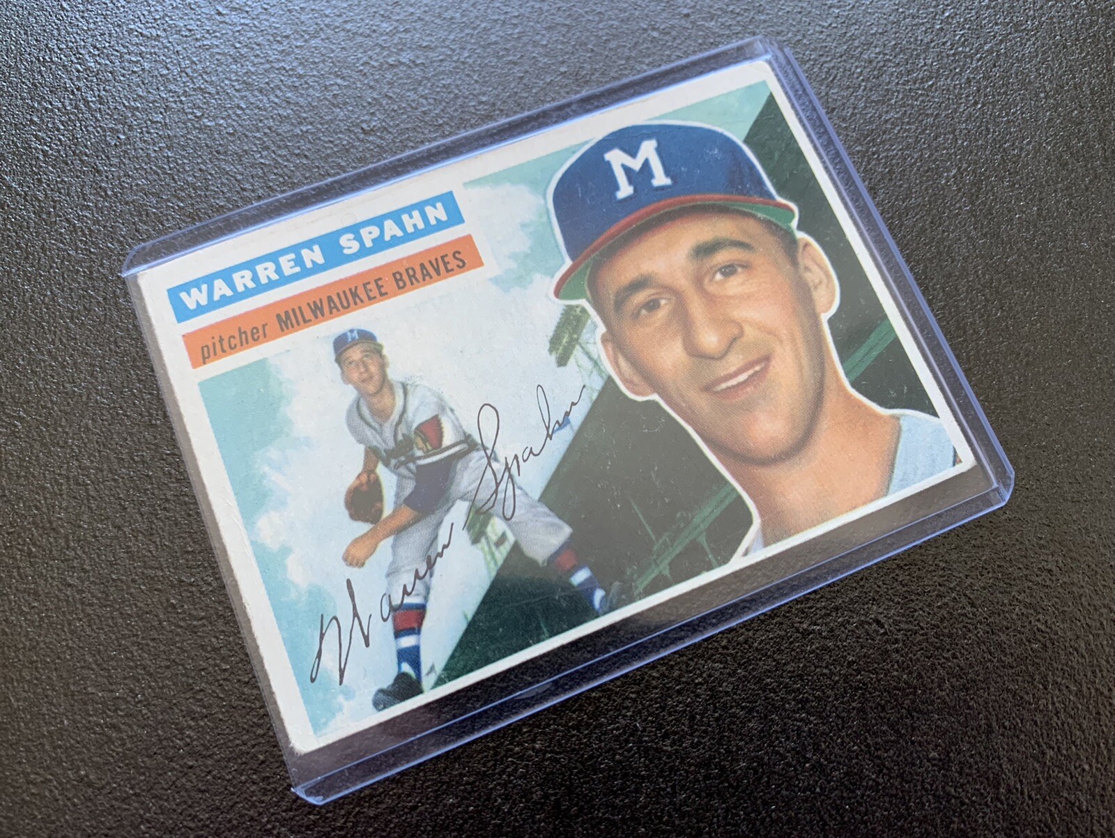 1956 Topps Warren Spahn #10 Milwaukee Braves Baseball Card