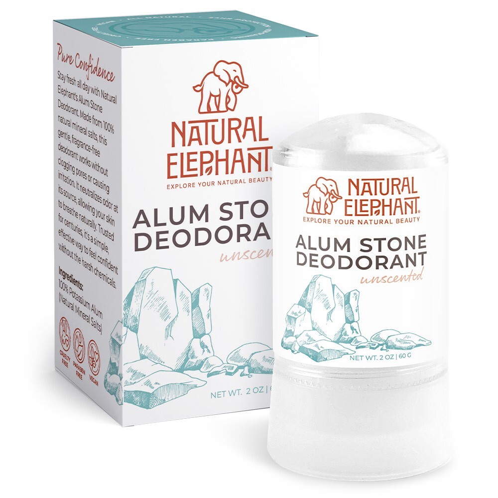 Natural Elephant Alum Stone Deodorant Stick 60g (2 oz)