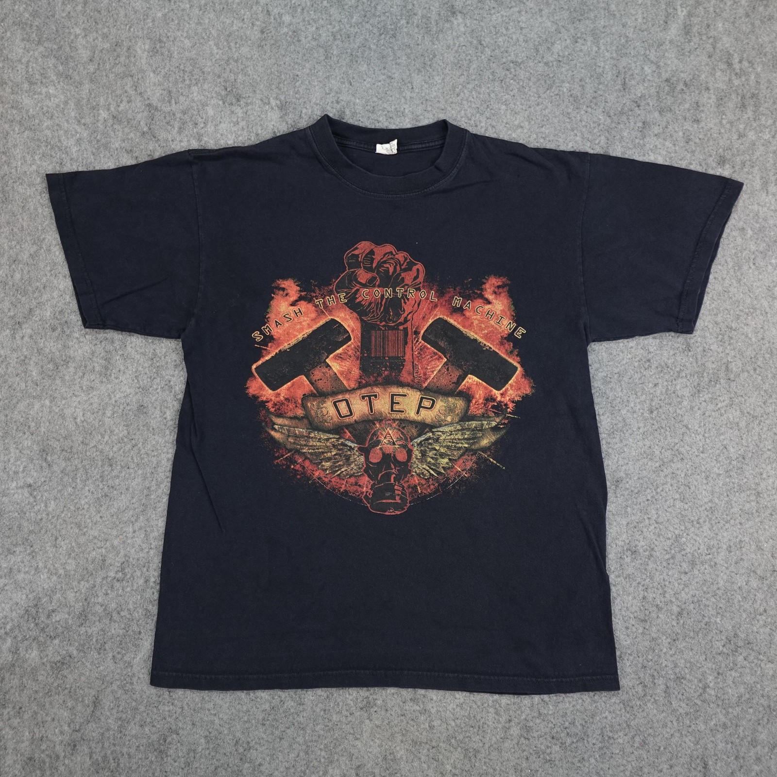 Vintage OTEP Shirt Mens Large Black Smash The Control Machine Nu Metal Band Y2K