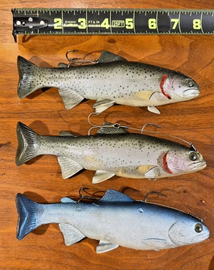 Huddleston Deluxe 8” Soft Plastic Swimbaits  Multicolor Lot of 6