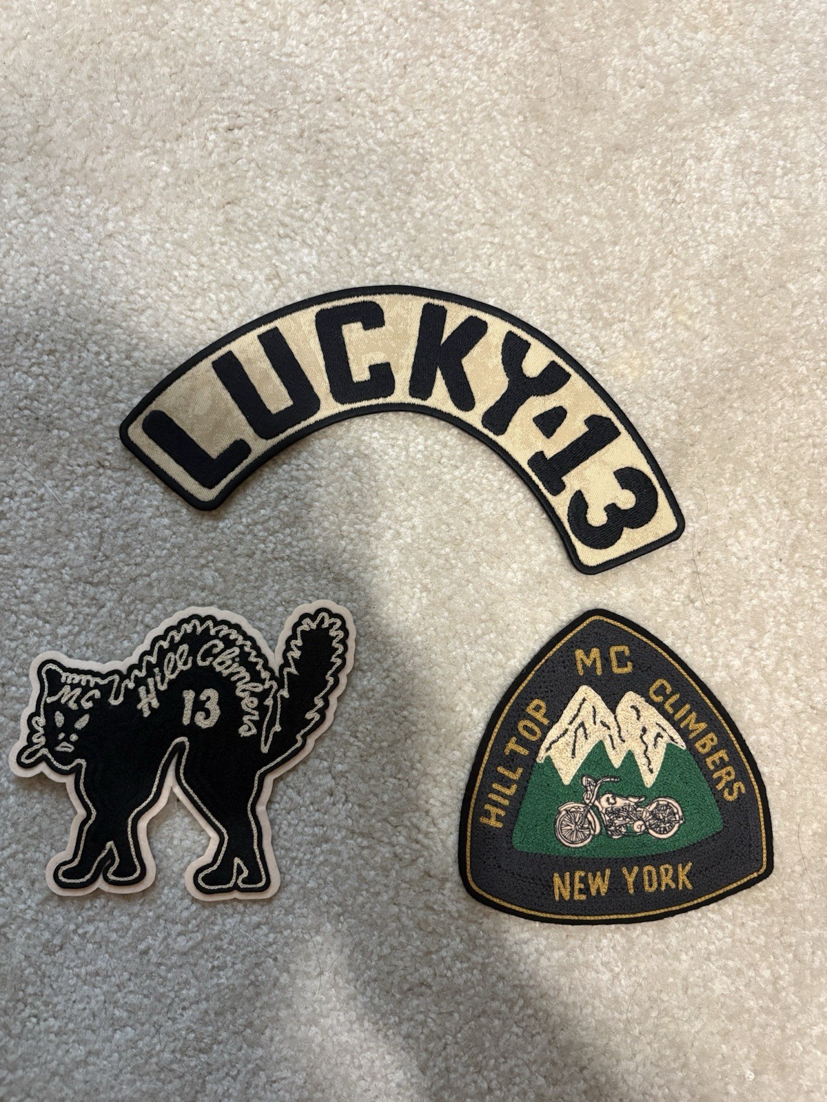RRL Double RL Fall 26 Motorcycle Club Patches - Hill Climbers - Set Of 3