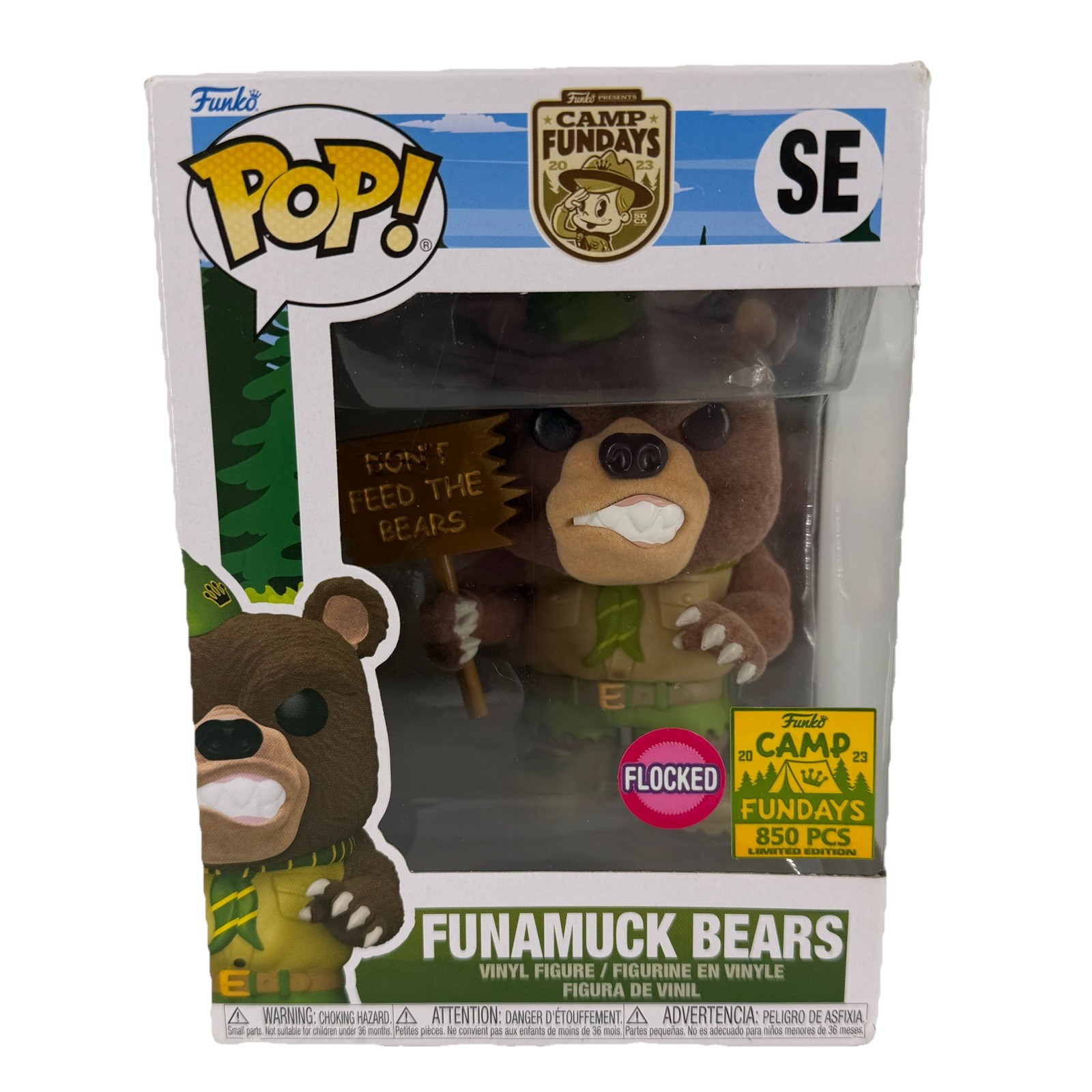 Funko Pop Camp Fundays SDCC 2023 Exclusive Flocked Funamuck Bears LE 850 Box DMG