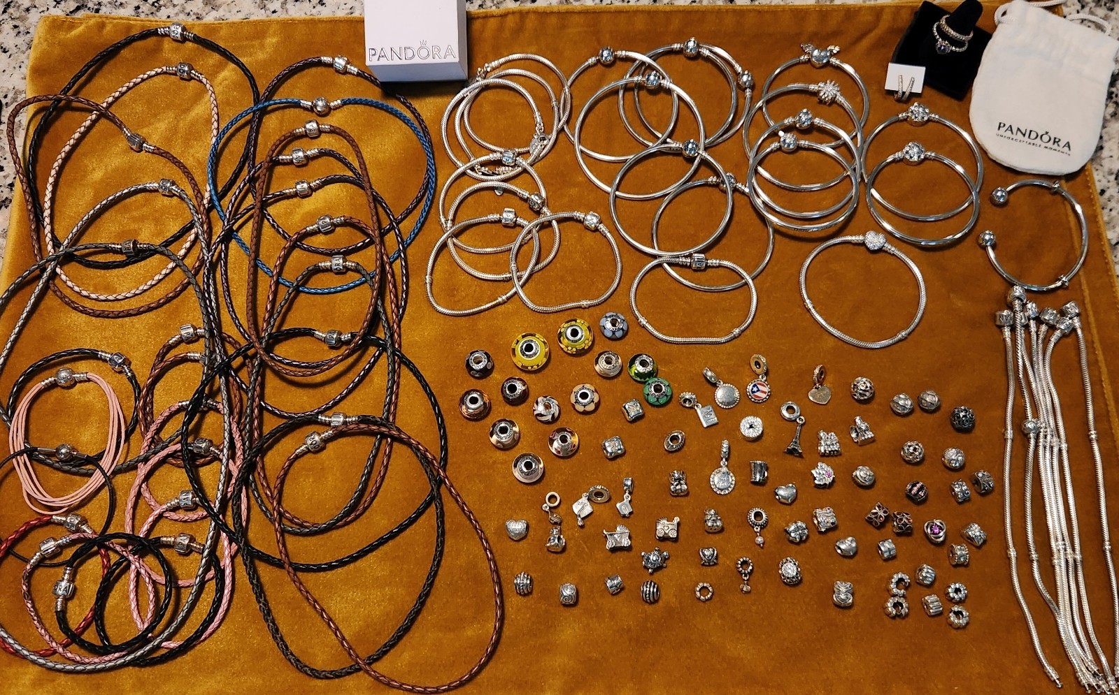 HUGE Lot Of 56 Pandora ALE Bracelets & Necklaces + 74 Charms 720+ Grams HUGE Lot Of 56 Pandora ALE Bracelets & Necklaces + 74 Charms 720+ Grams