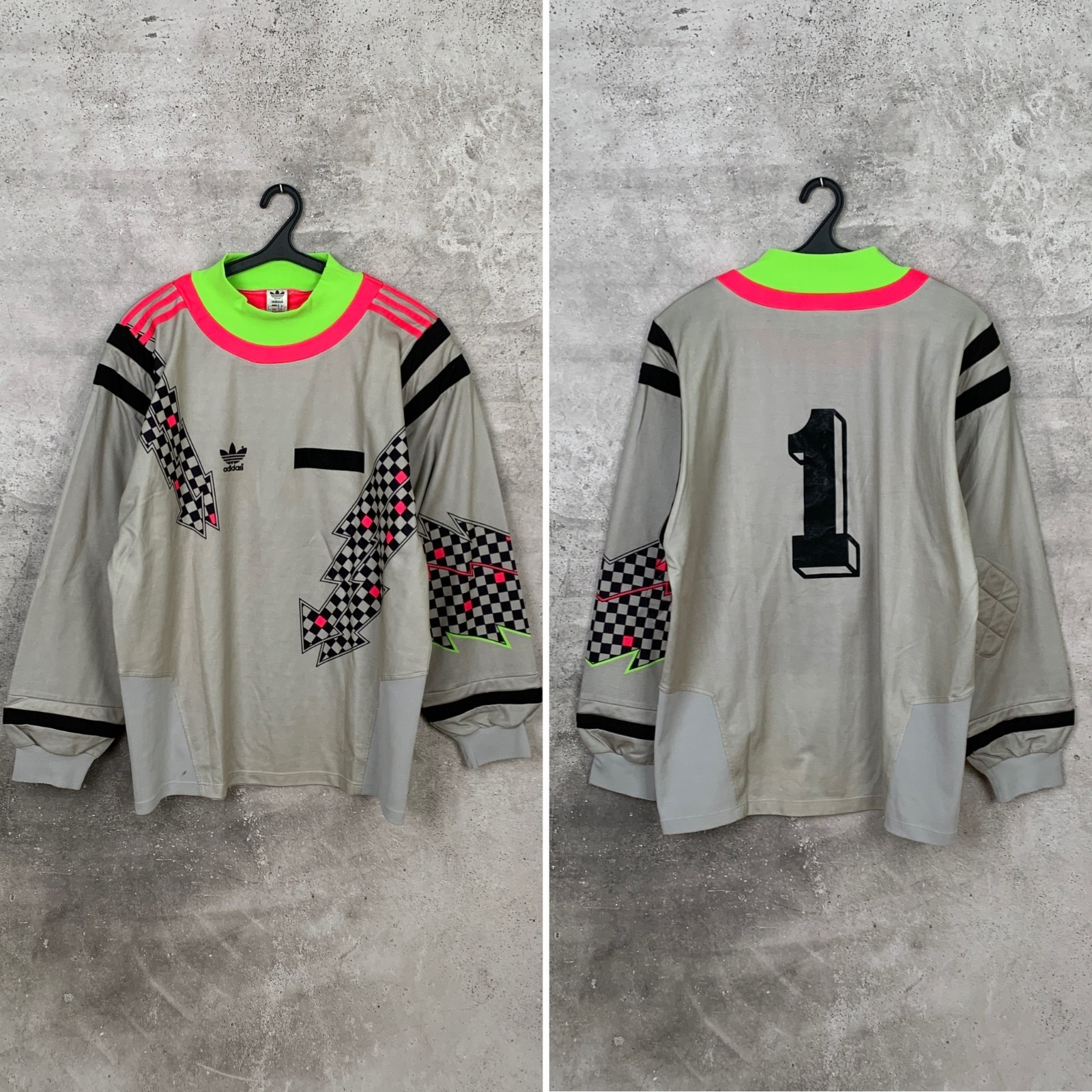 VINTAGE 1993-94 ADIDAS GK FOOTBALL SHIRT #1 LEVSKI SOFIA, MARSEILLE SIZE XL