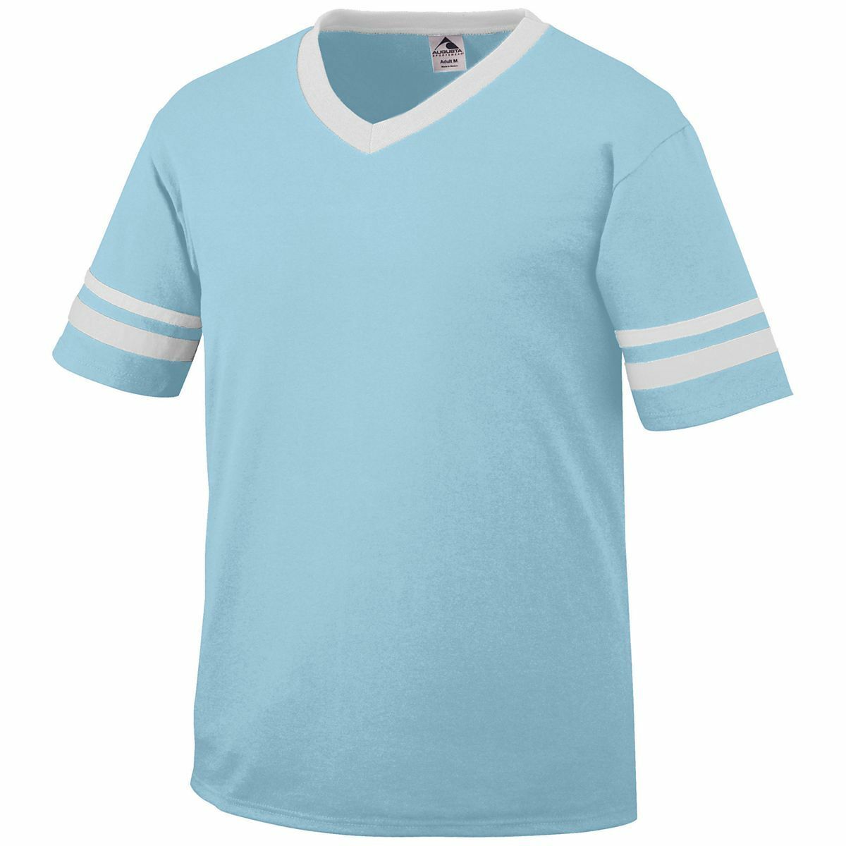 Augusta Sportswear 360 Mens V-Neck Baseball Jersey Tee Striped Sleeves T-Shirt