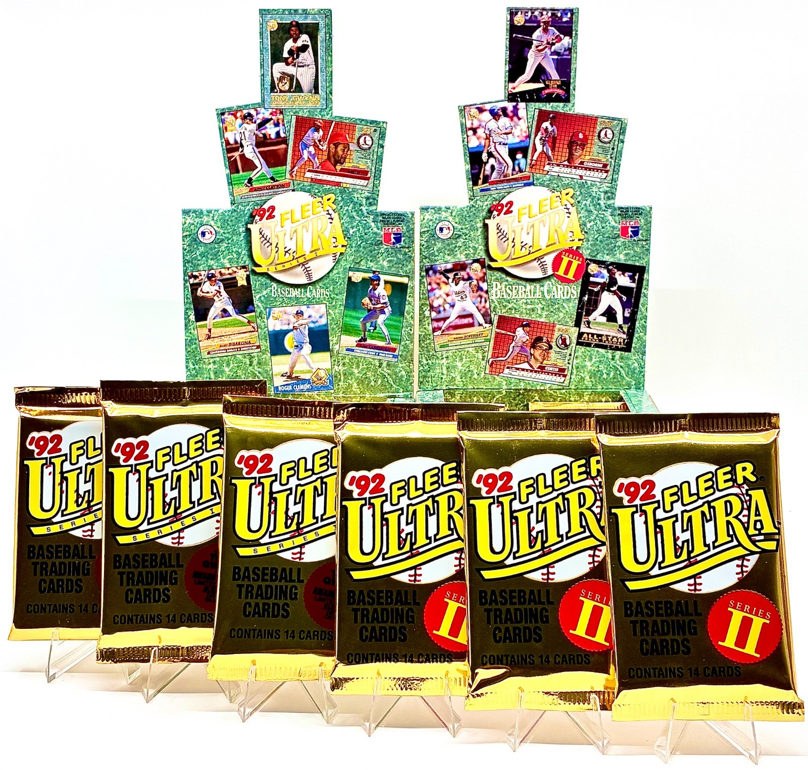 [6x LOT] 1992 Fleer Ultra Baseball Hobby Wax Factory Sealed Series 1 & 2 Packs
